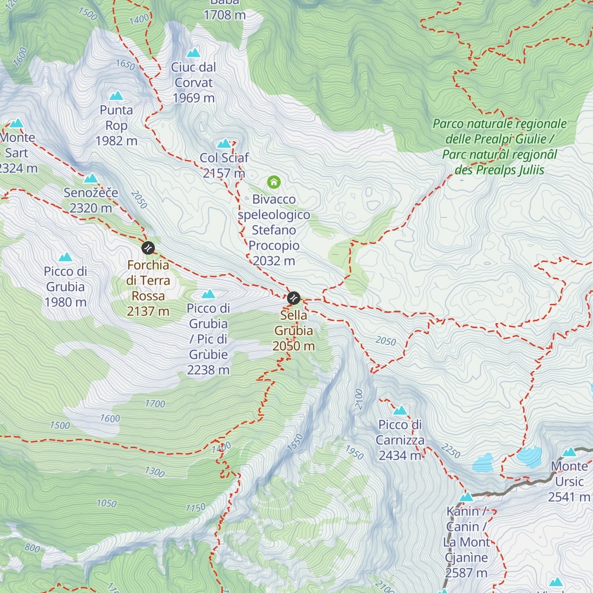 Bivacco Elio Marussich map