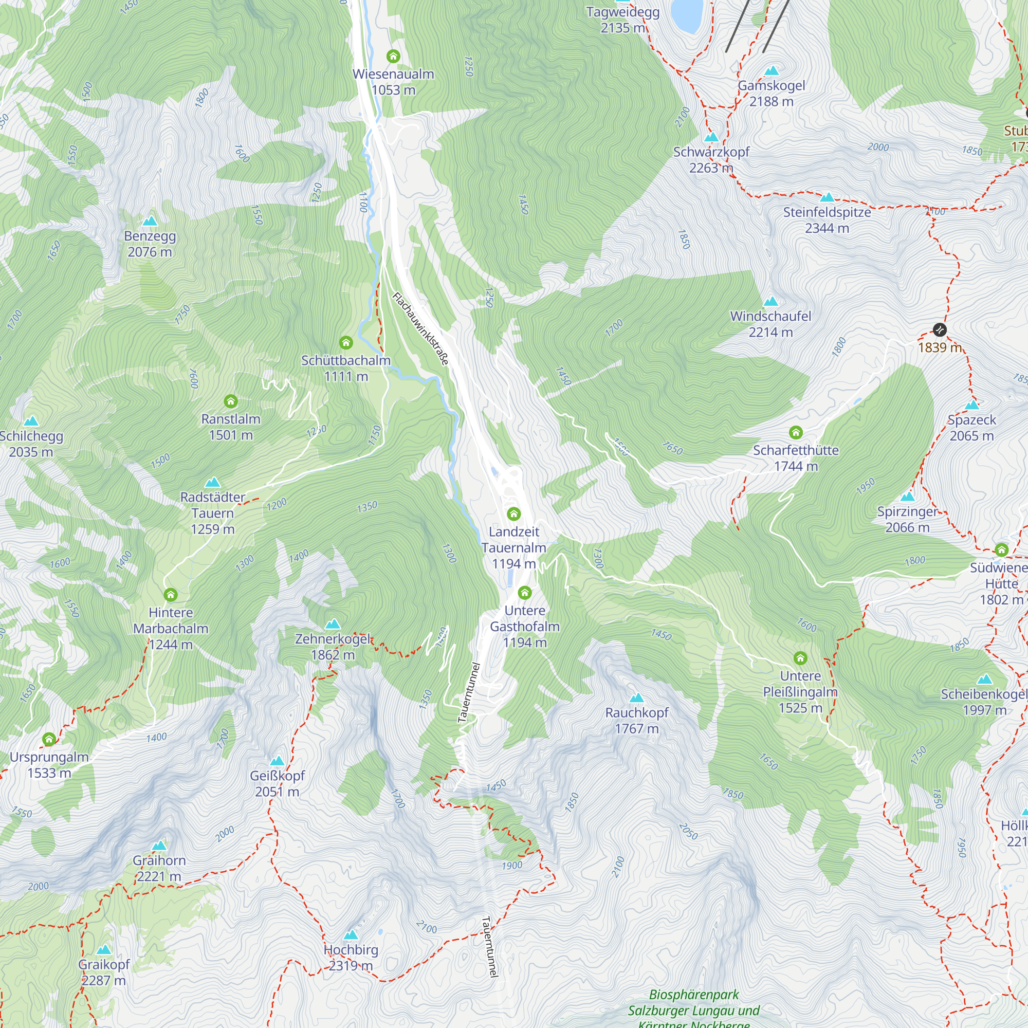 Landzeit Tauernalm map