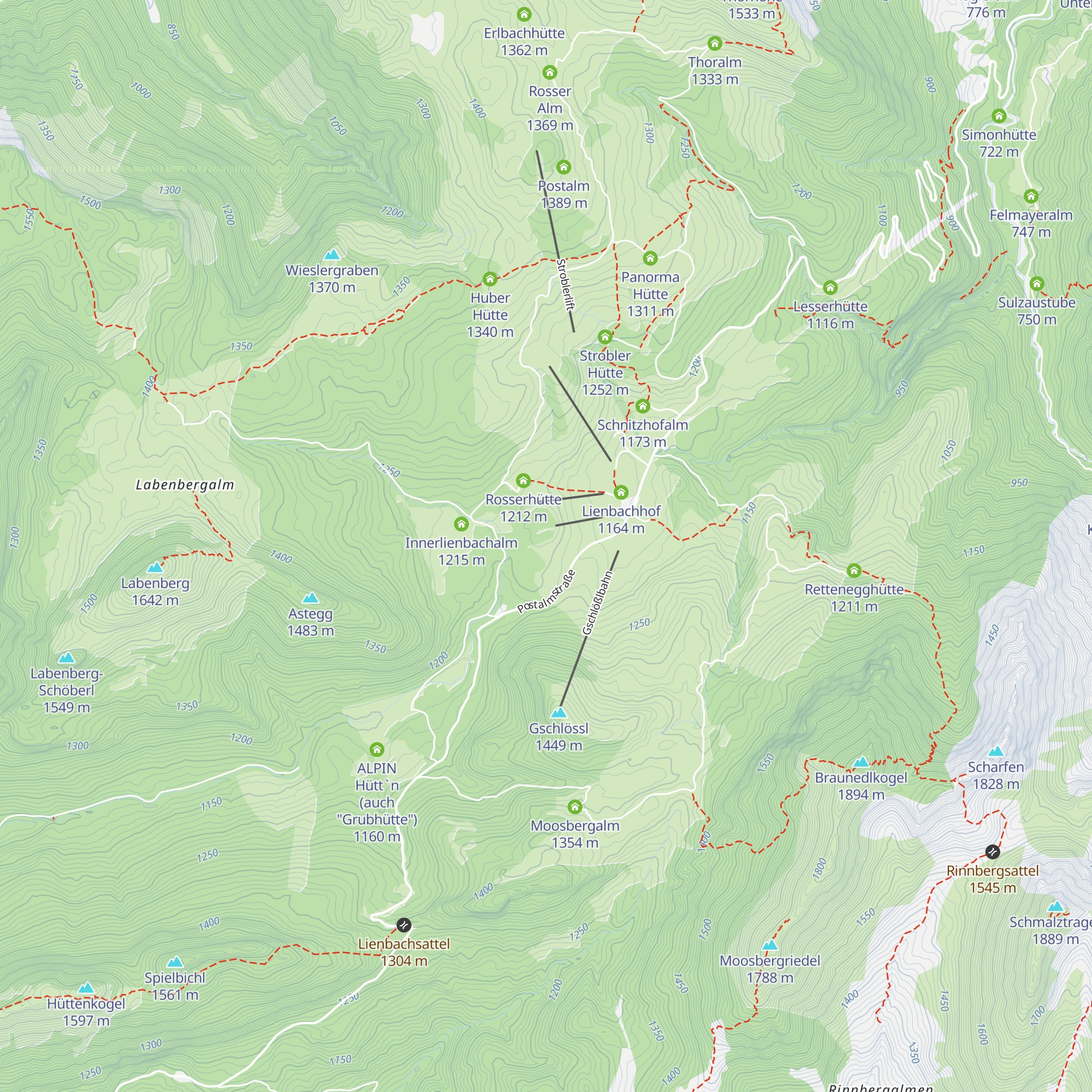 Lienbacheralm map