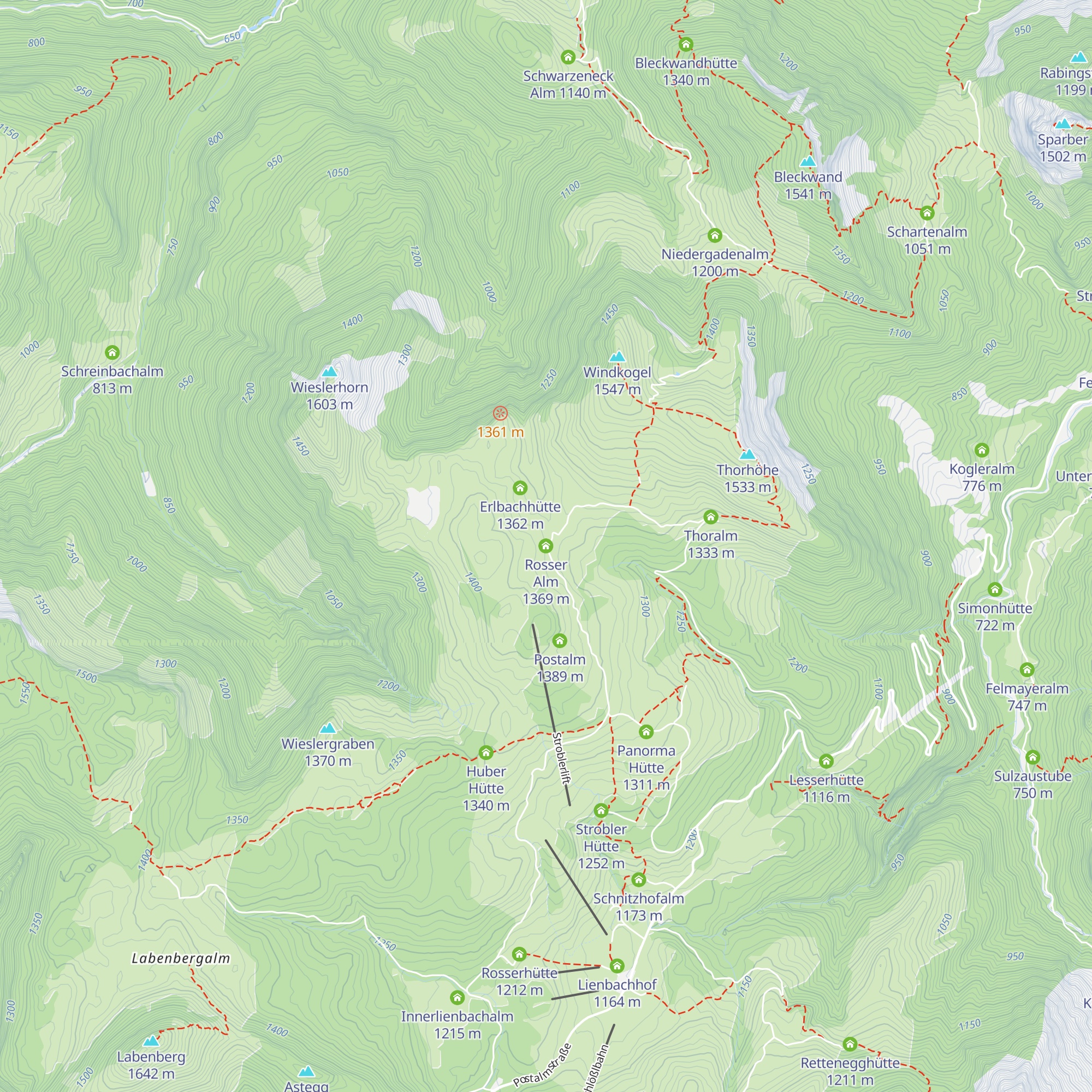 Rosser Alm map