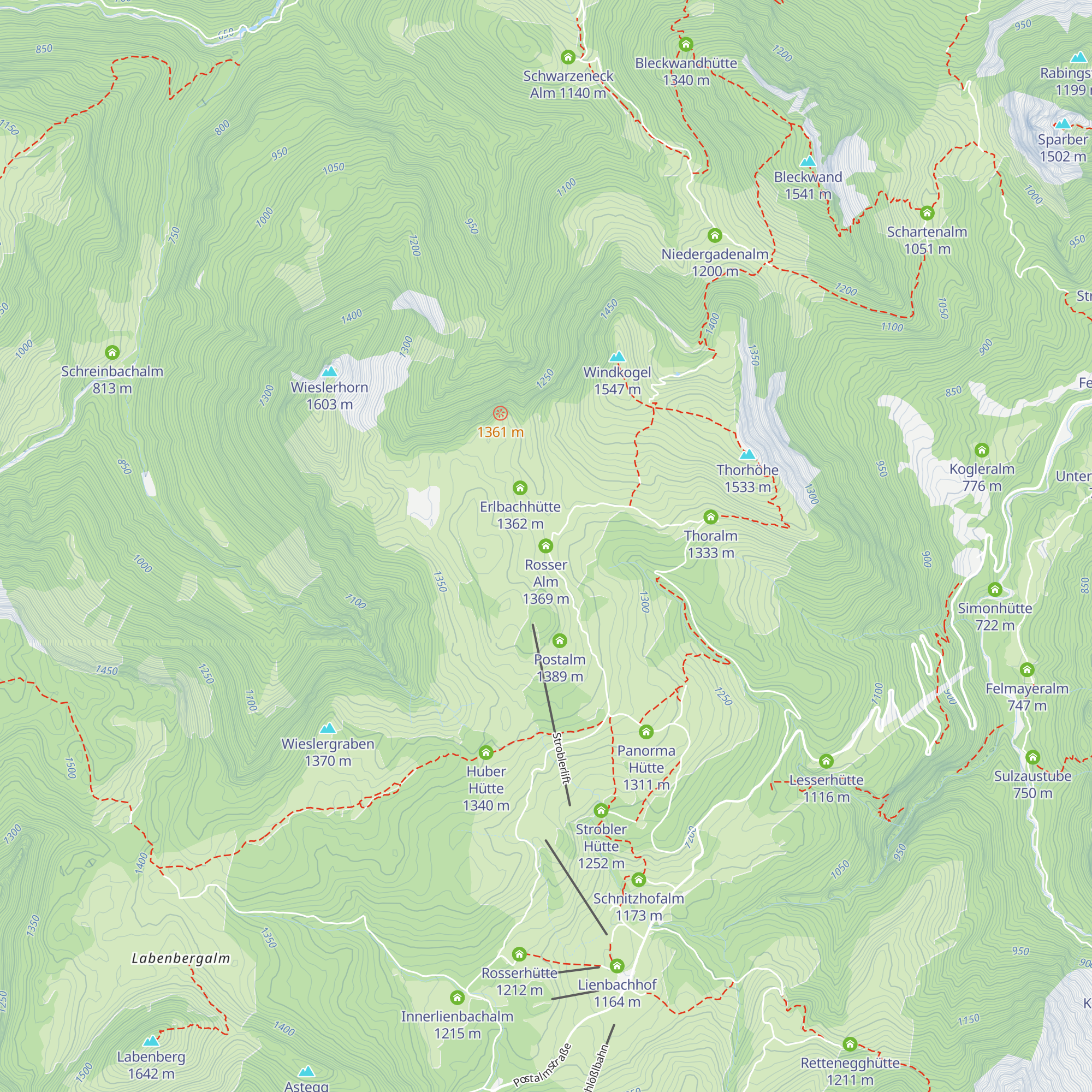 Rosser Alm map