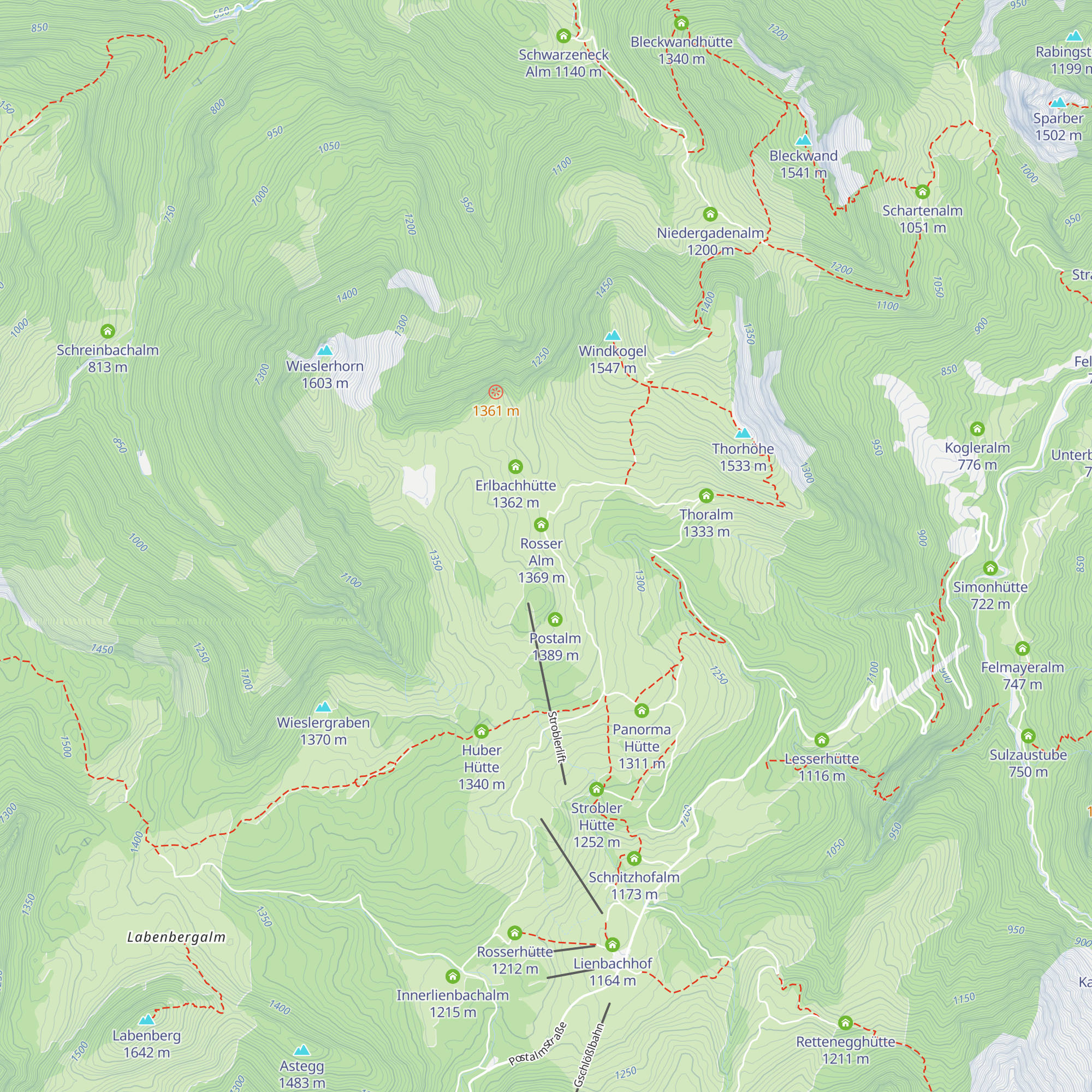 Scheffbenkhütte map