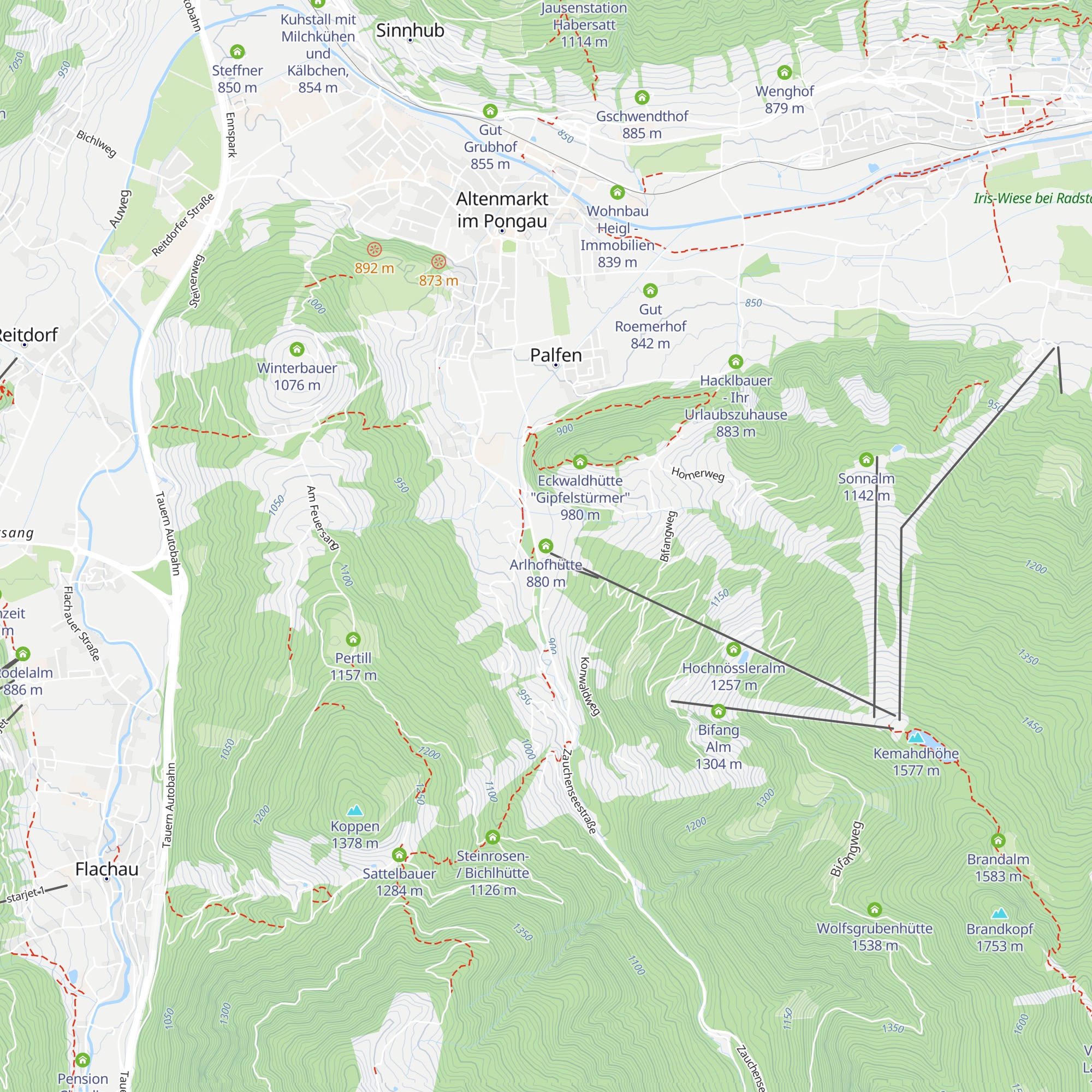 Arlhofhütte map
