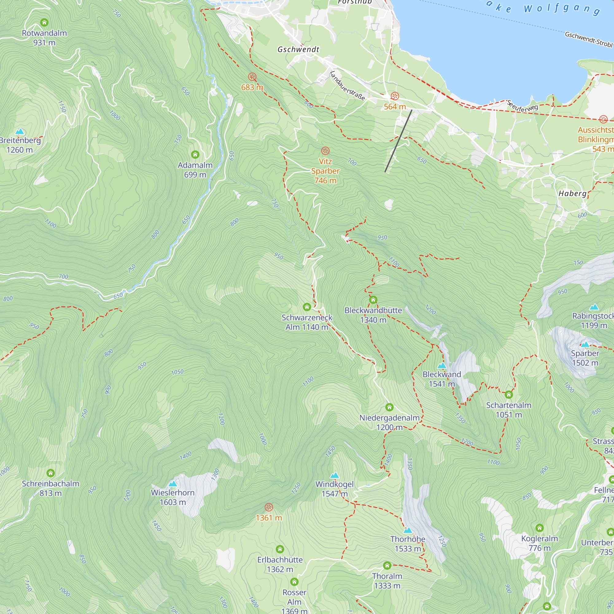 Schwarzeneck Alm map