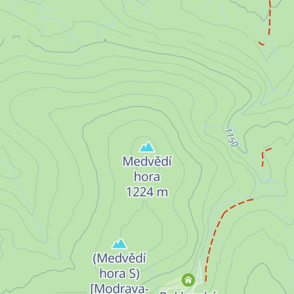 Map of Medvědí hora