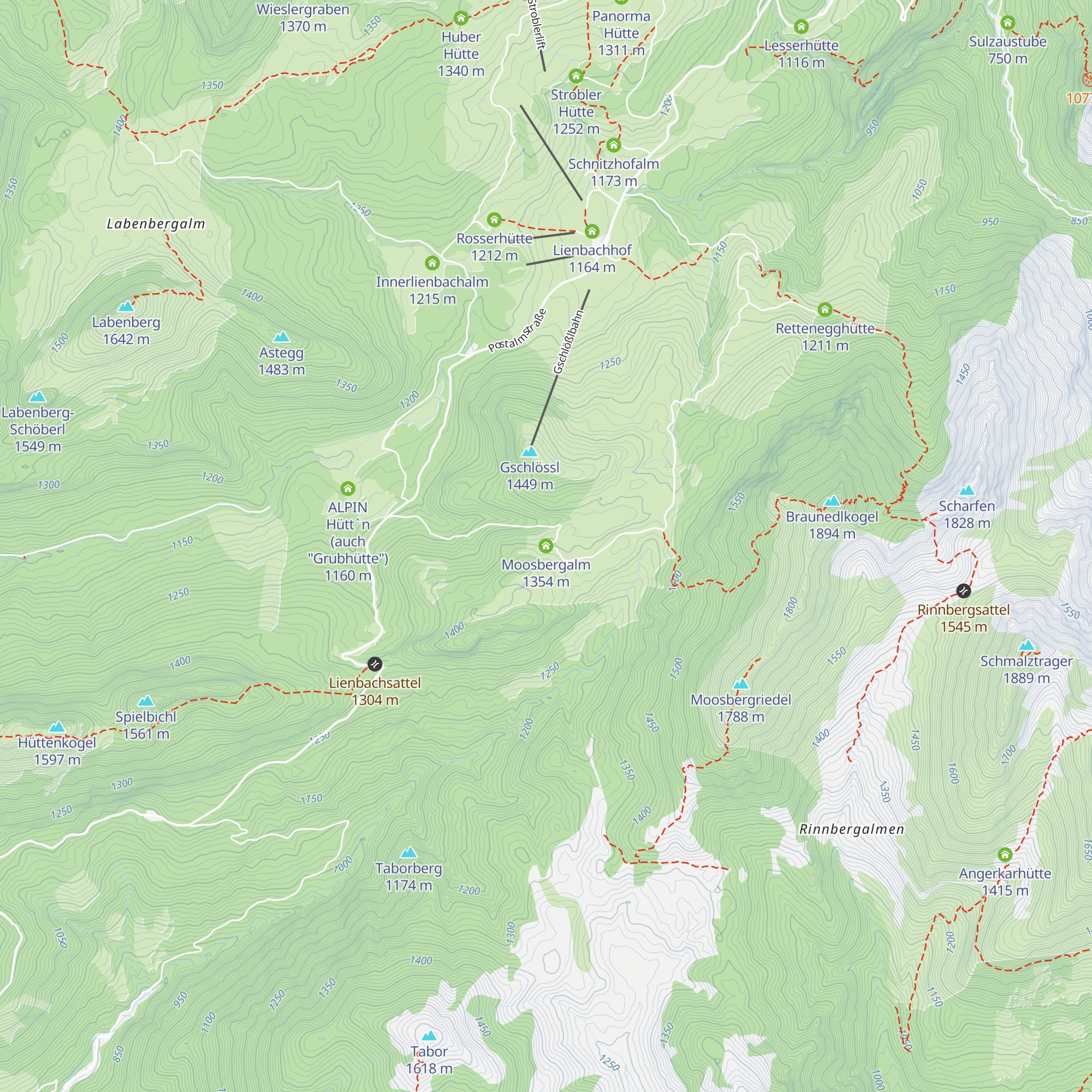 Moosbergalm map