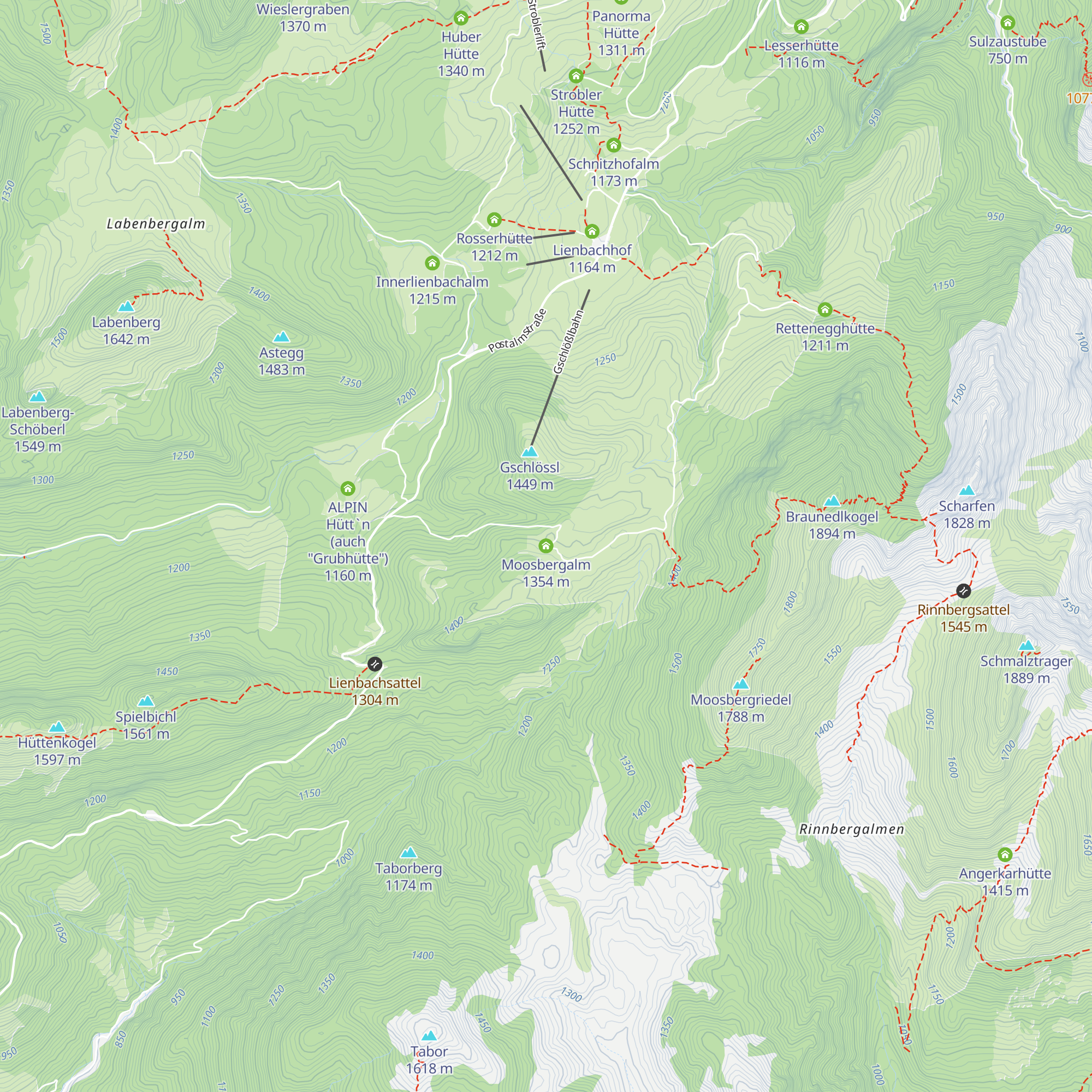 Moosbergalm map