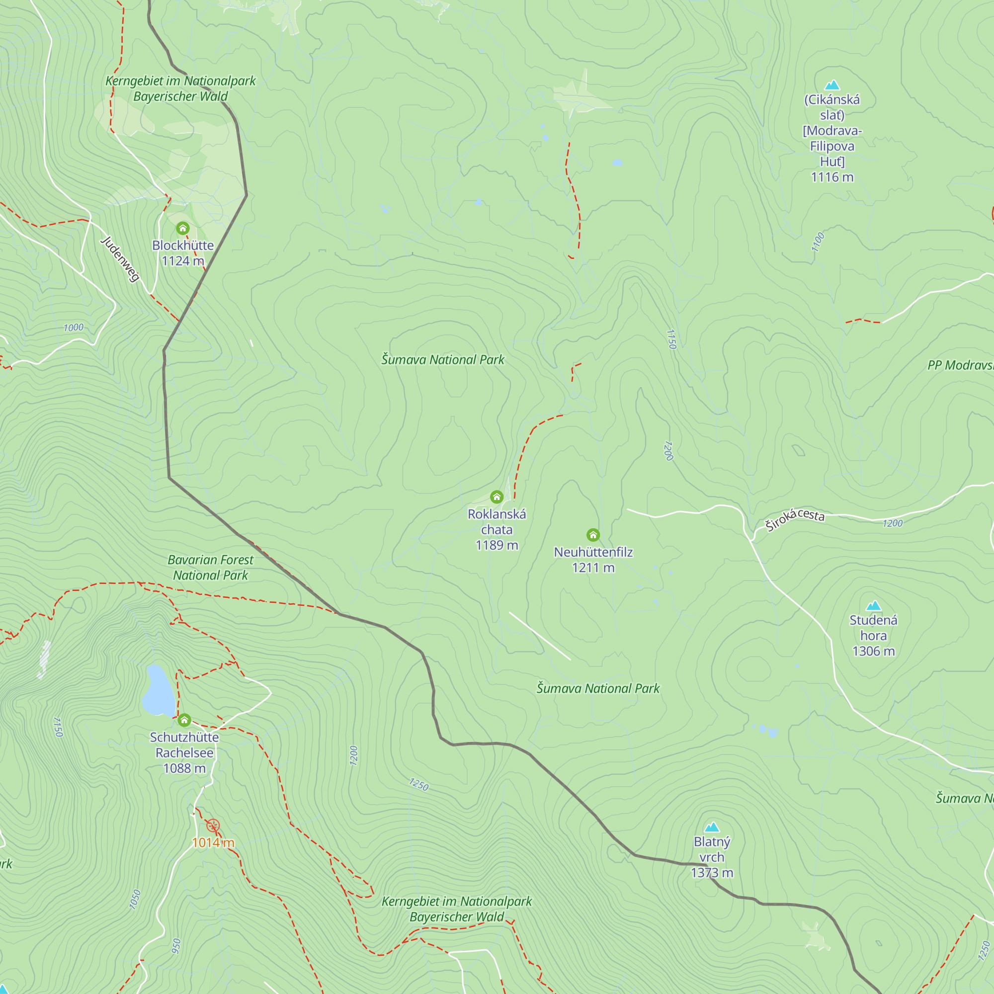 Roklanská chata map