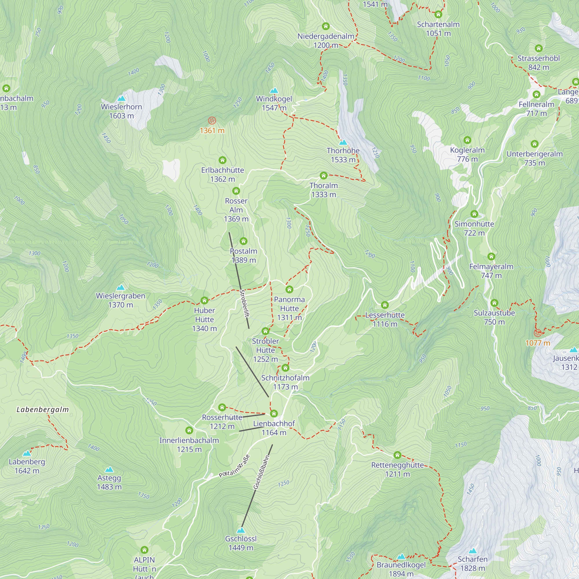 Panorma Hütte map