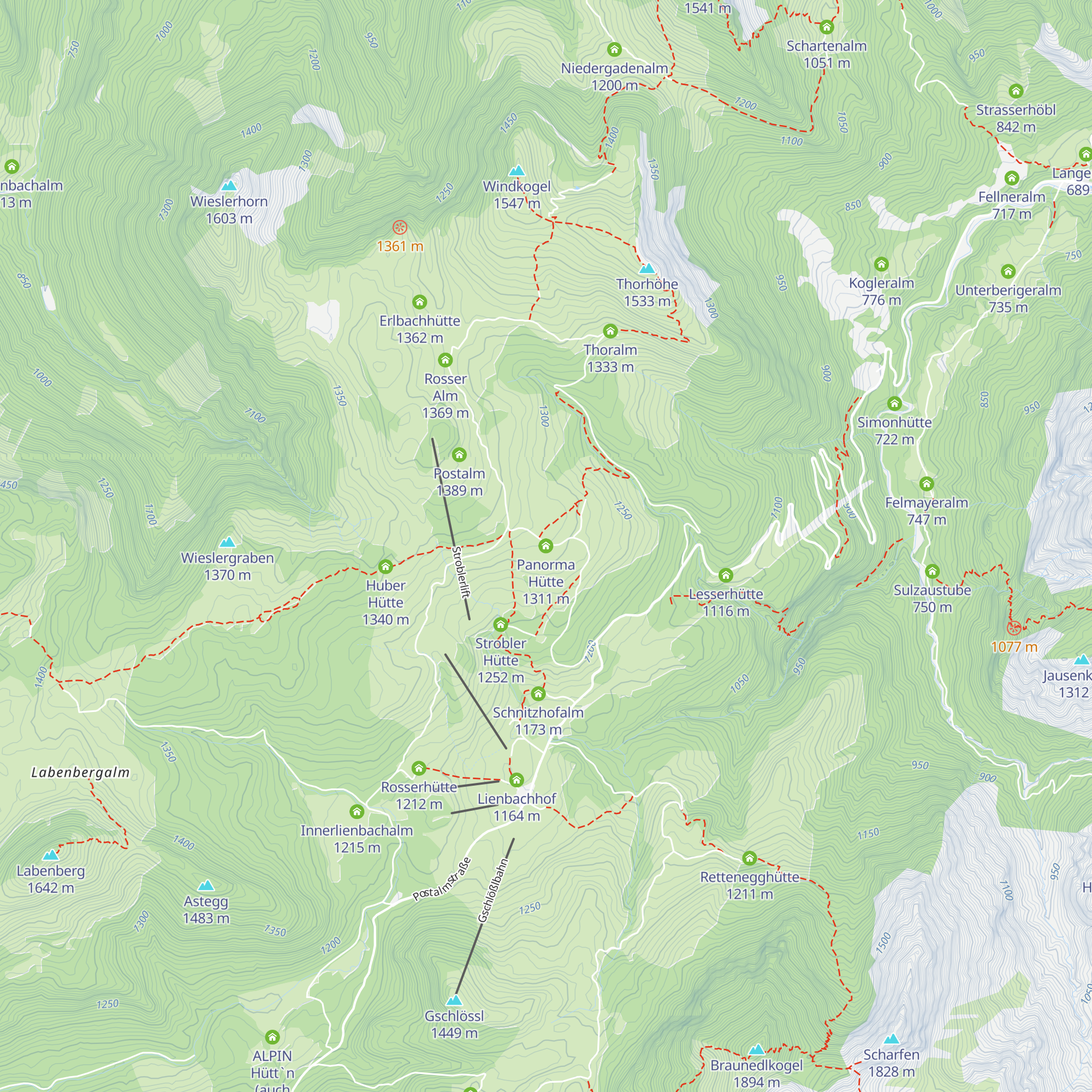 Panorma Hütte map