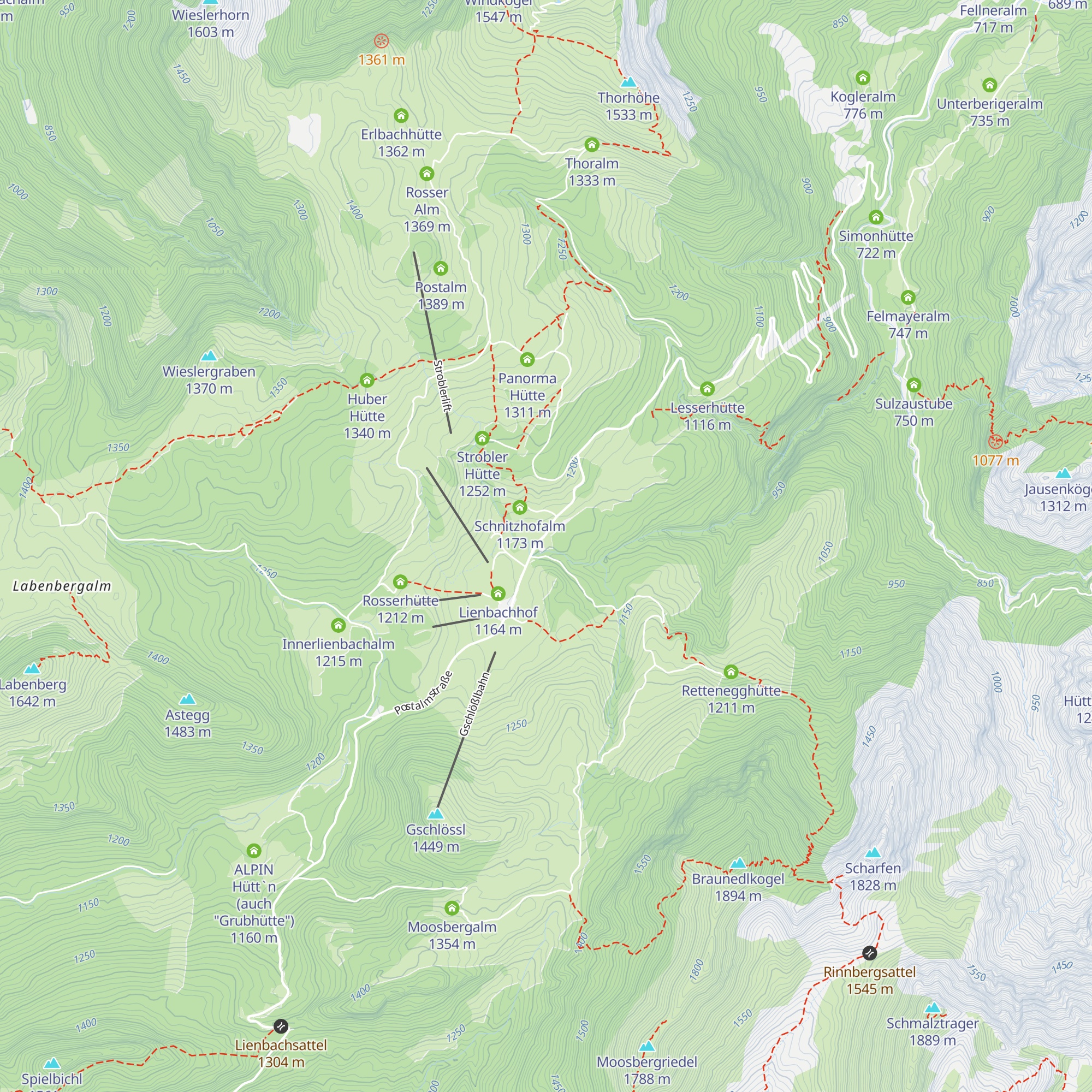 Jugendgästehaus Postalm map