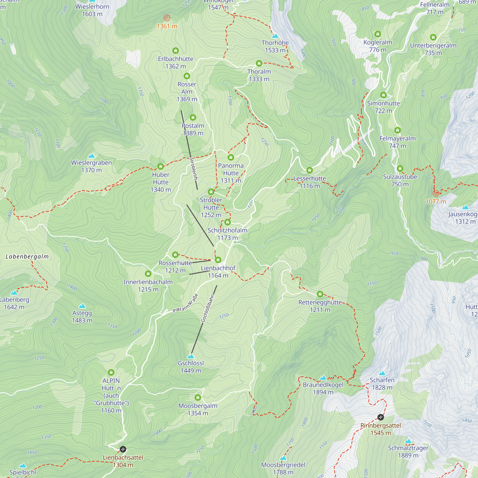 Jugendgästehaus Postalm map