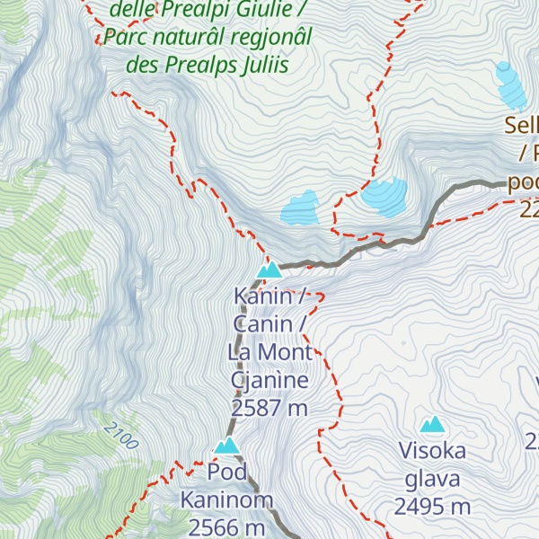Map of Kanin / Canin / La Mont Cjanìne