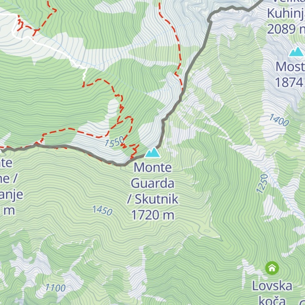 Map of Monte Guarda / Skutnik