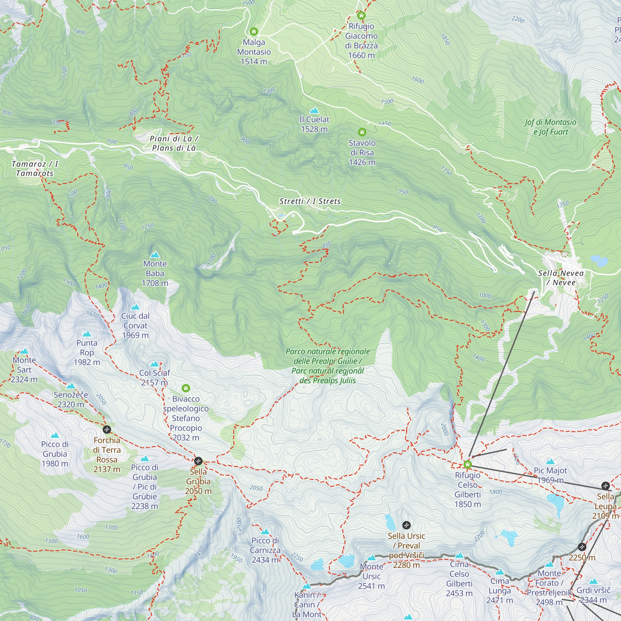 Ricovero Casera Goriuda di sopra map