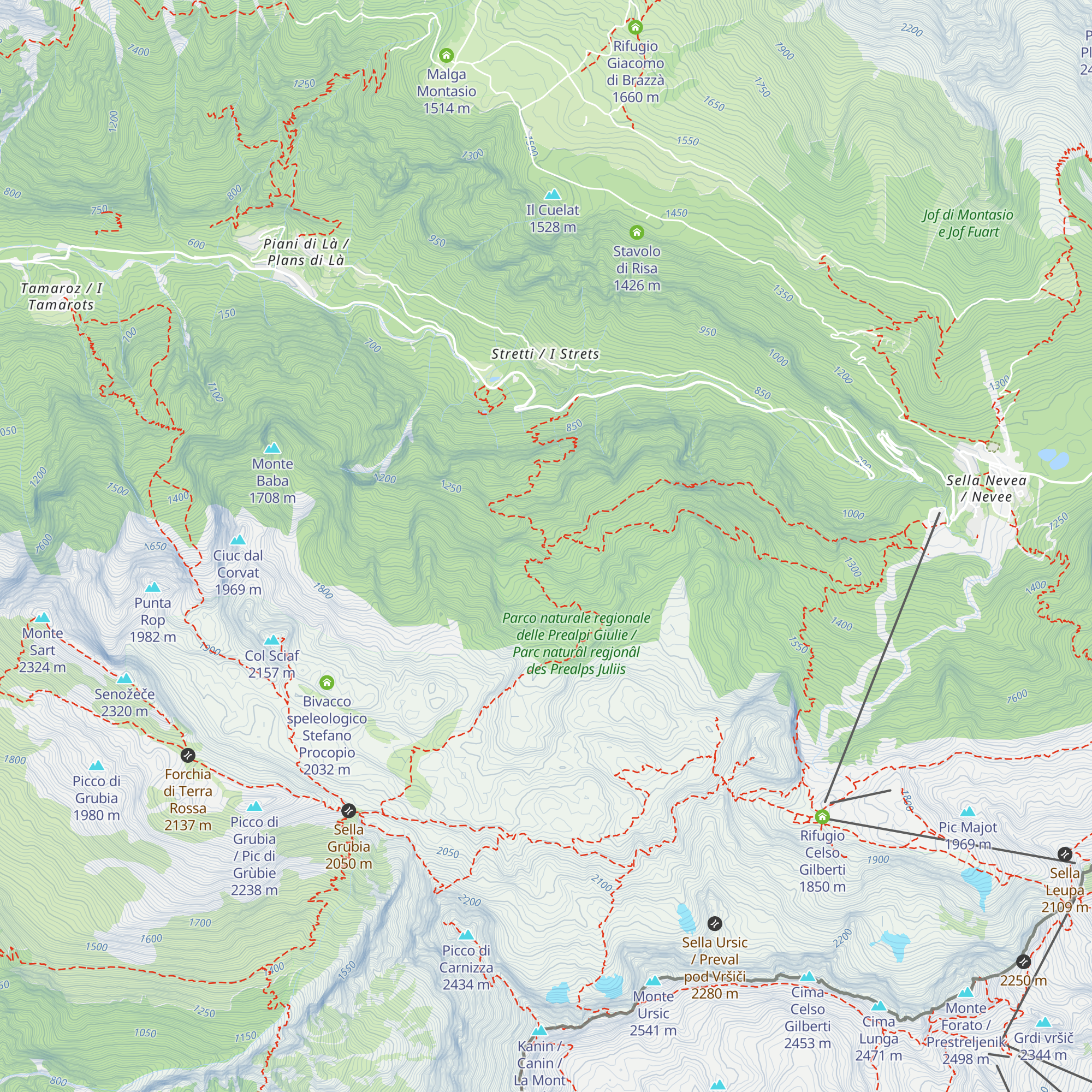Ricovero Casera Goriuda di sopra map