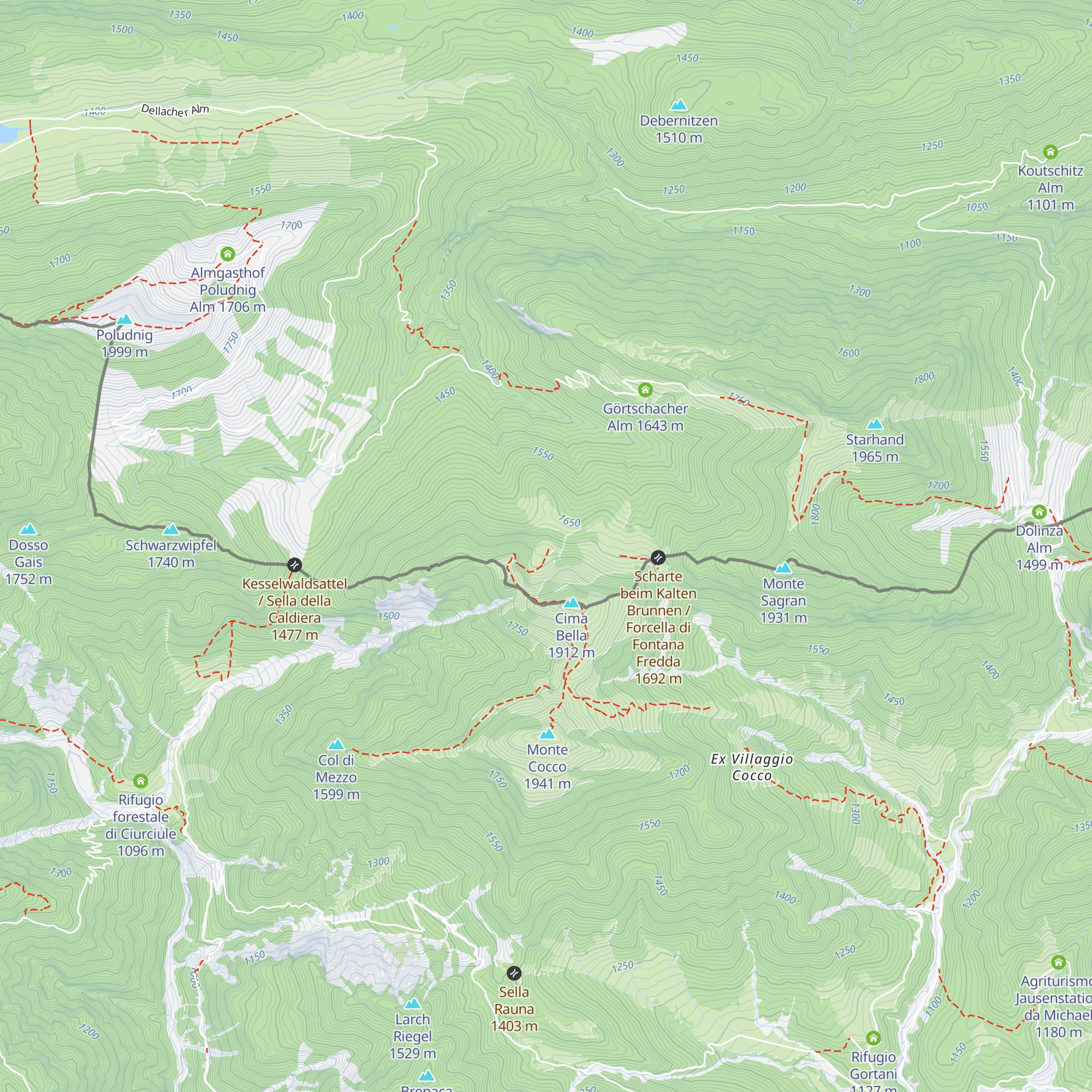 Uggowitzer Alm map