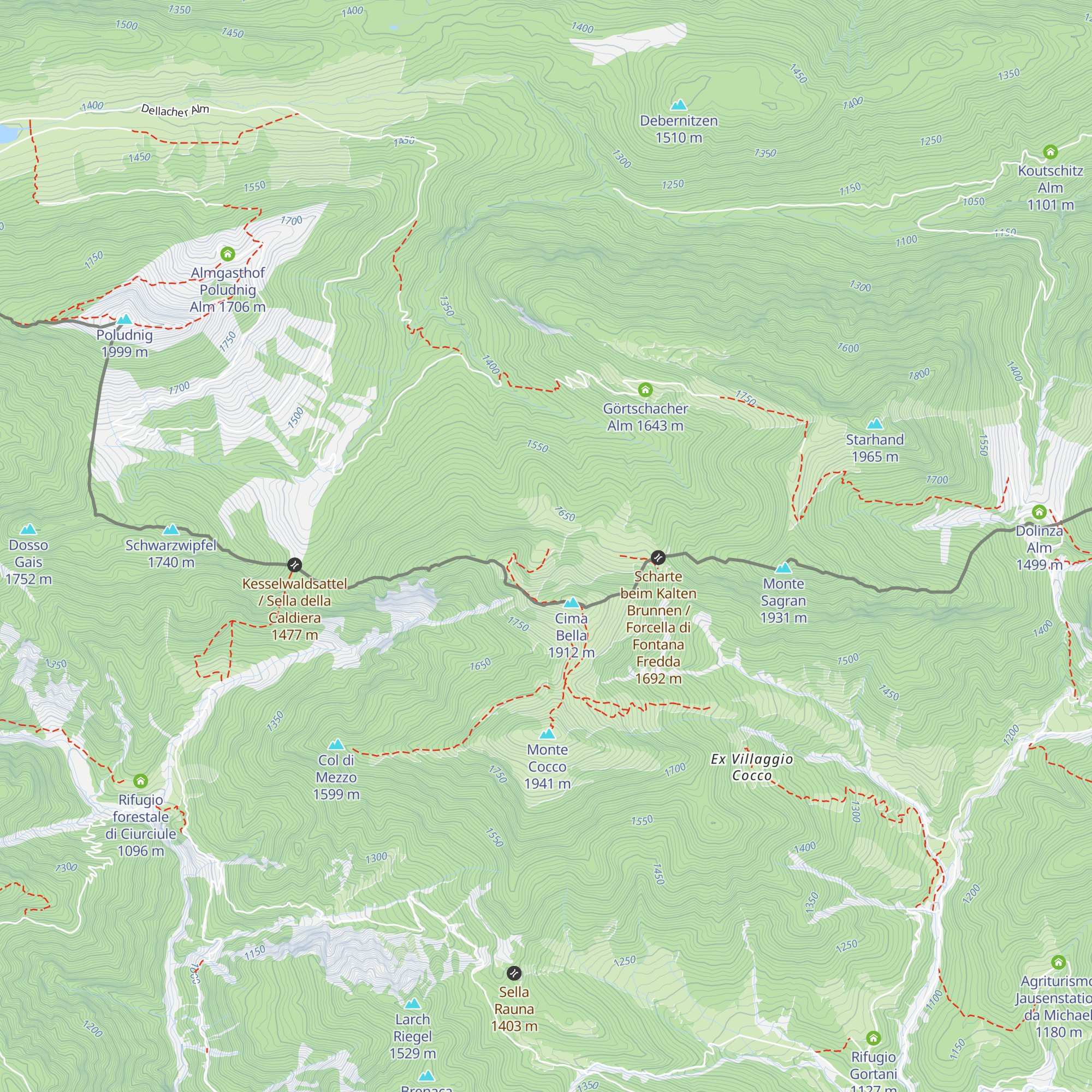Uggowitzer Alm map
