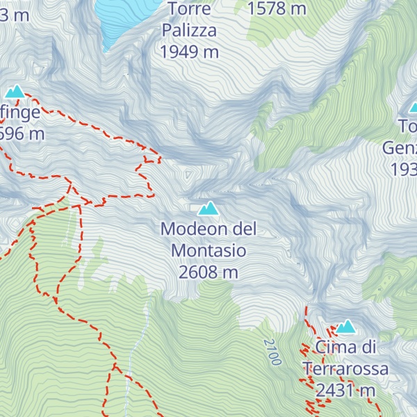 Map of Modeon del Montasio