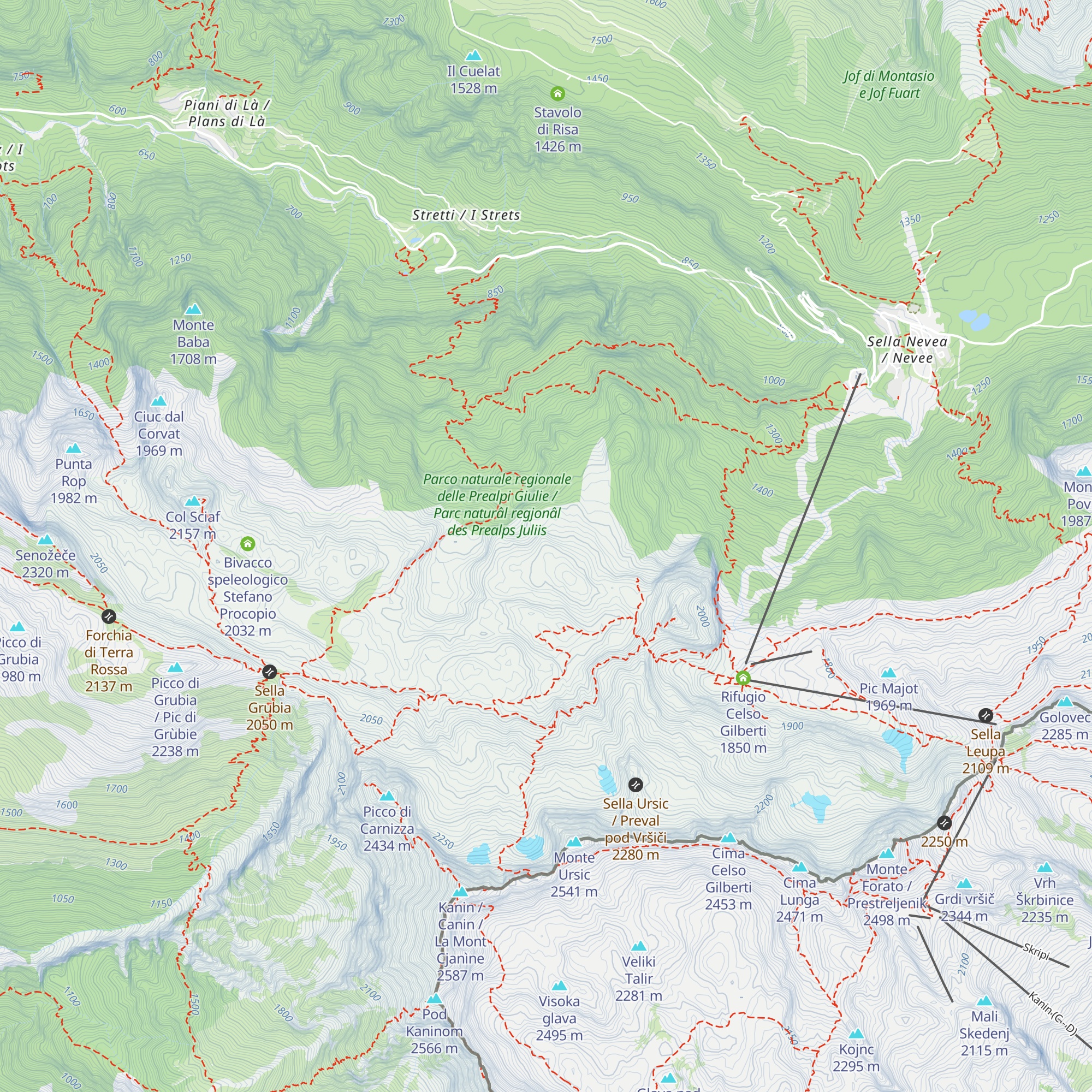Bivacco speleologico "Davanzo - Vianello - Picciola" map