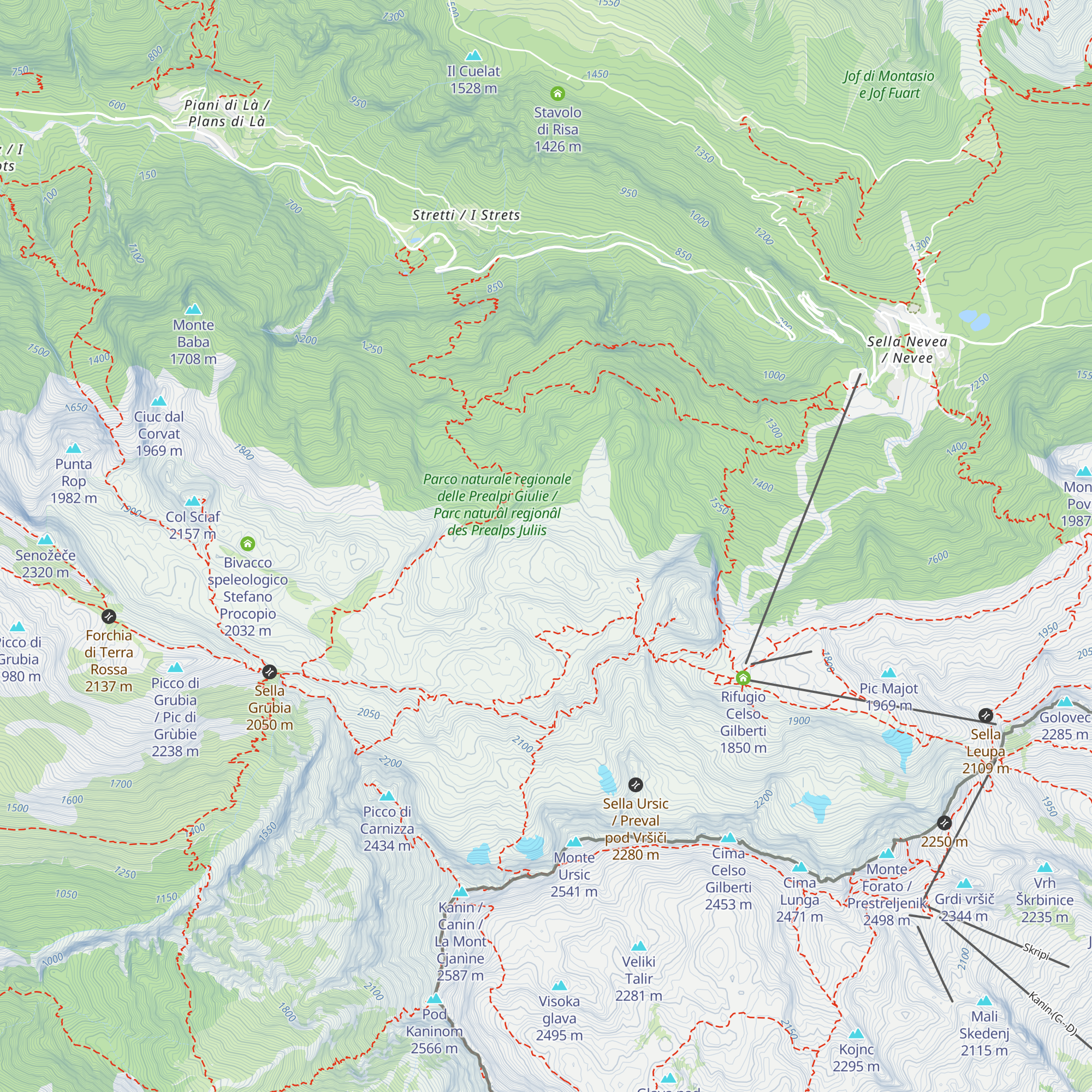 Bivacco speleologico "Davanzo - Vianello - Picciola" map