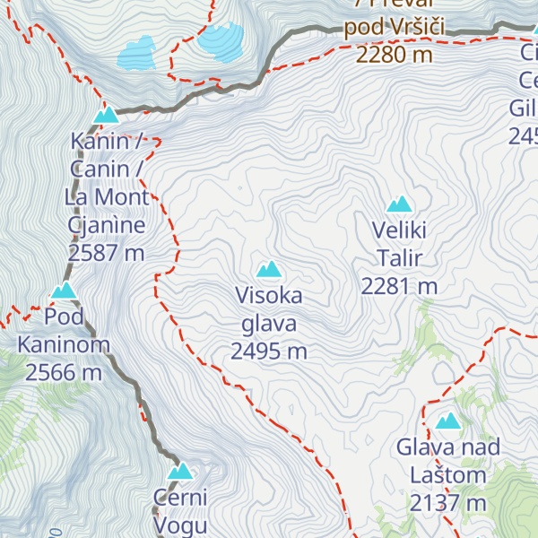 Map of Visoka glava