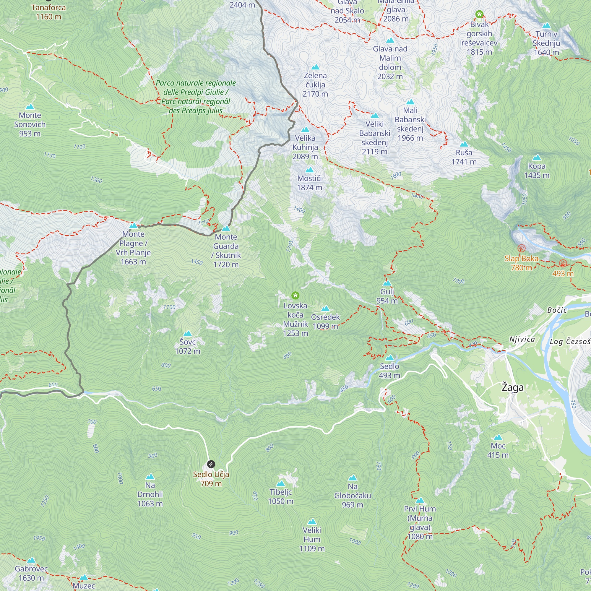 Lovska koča Mužnik map