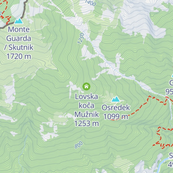 Map of Lovska koča Mužnik