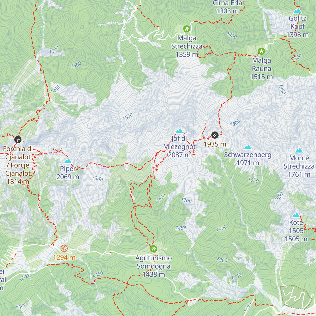 Ricovero Battaglione Alpini Gemona map