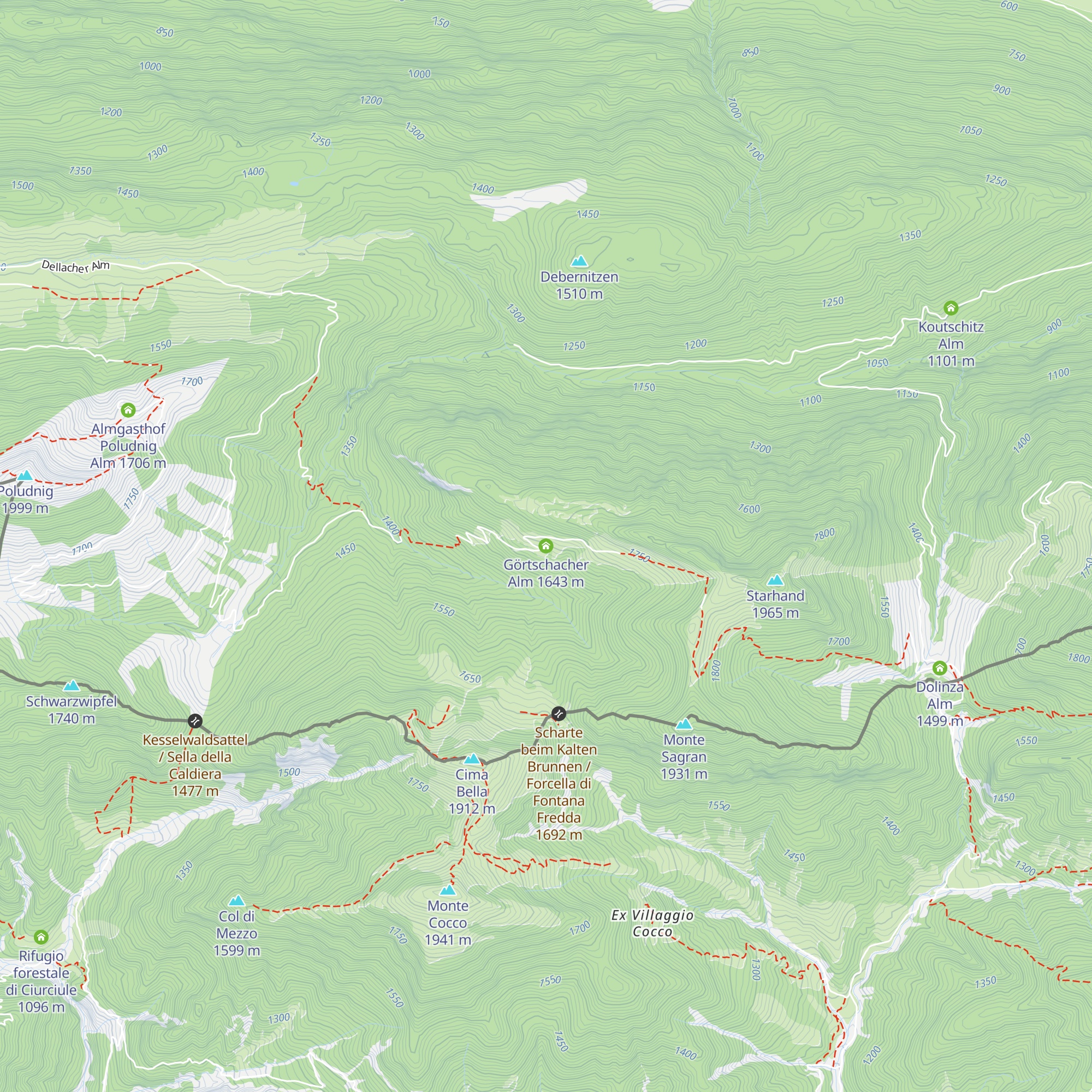 Görtschacher Alm map