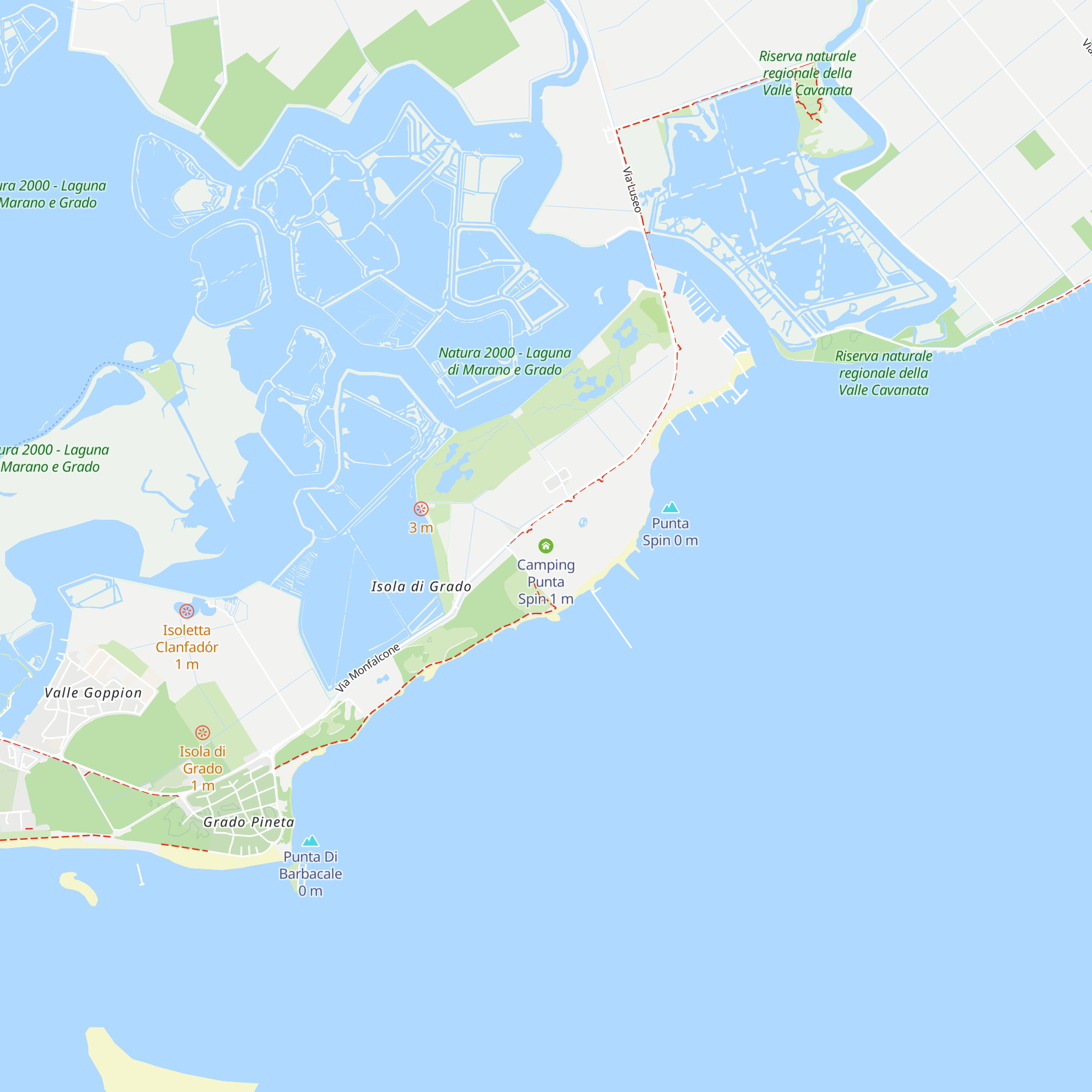 Camping Punta Spin map