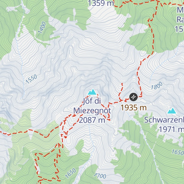 Map of Jôf di Miezegnot