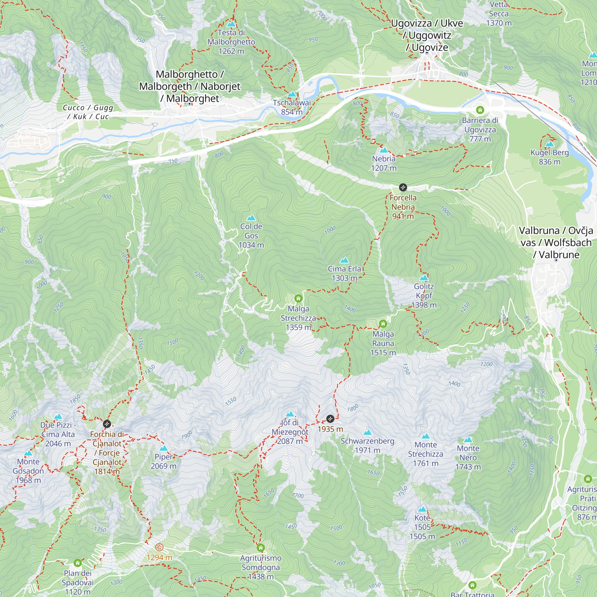 Malga Strechizza map