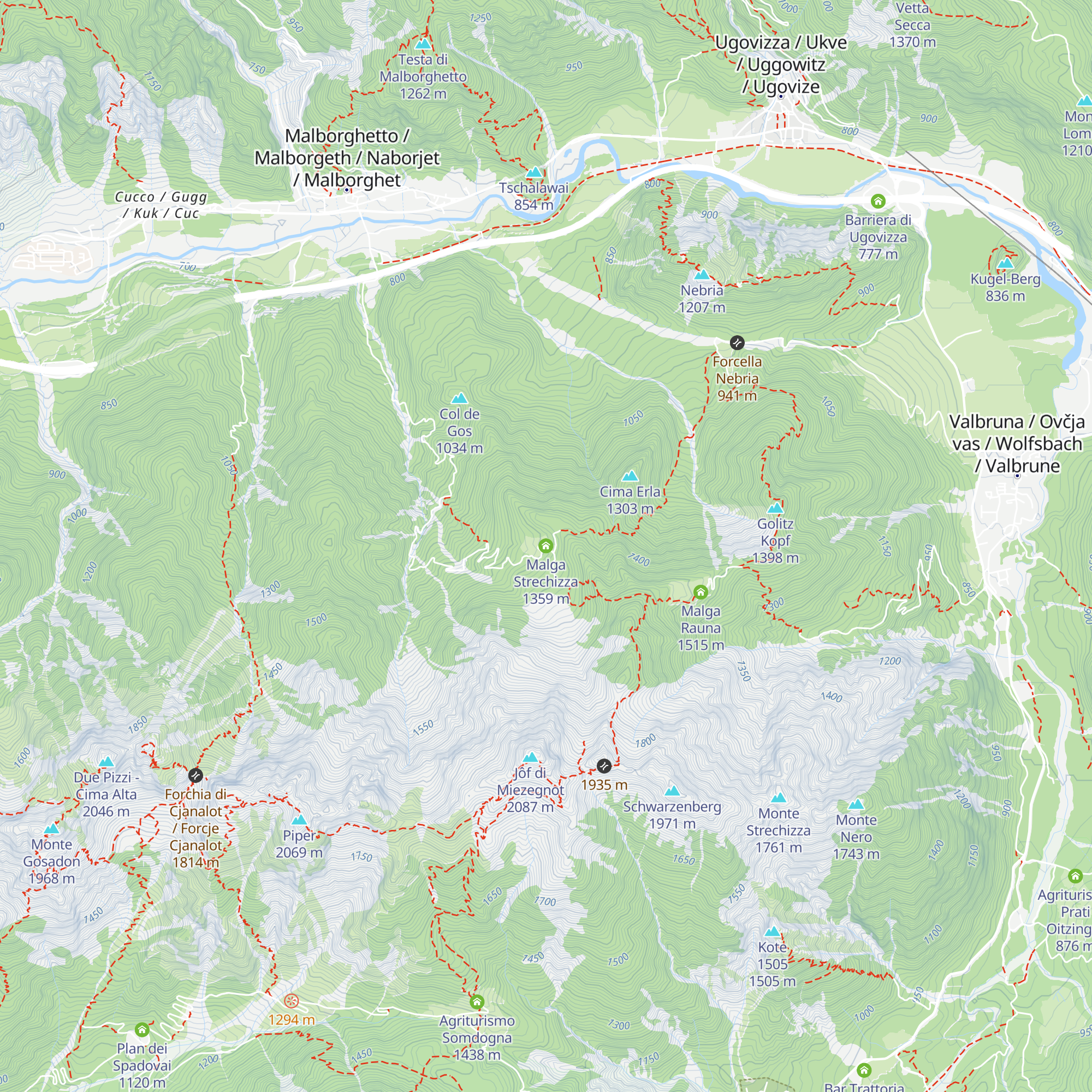 Malga Strechizza map