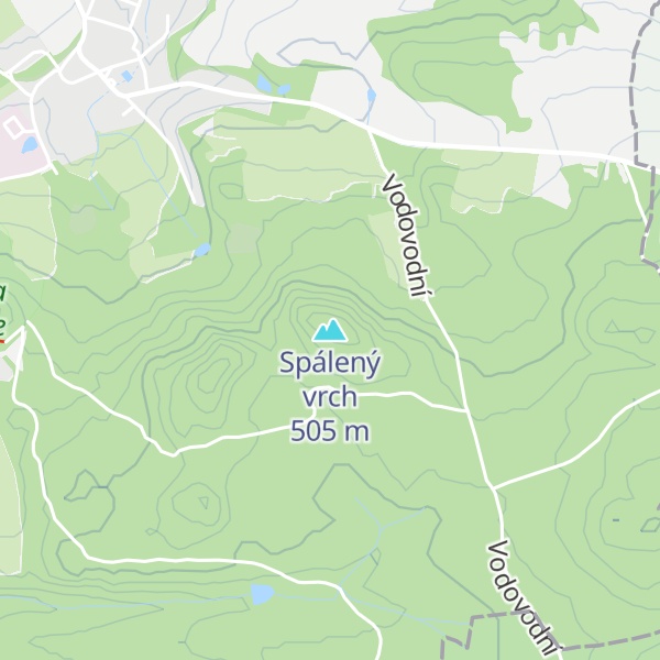 Map of Spálený vrch