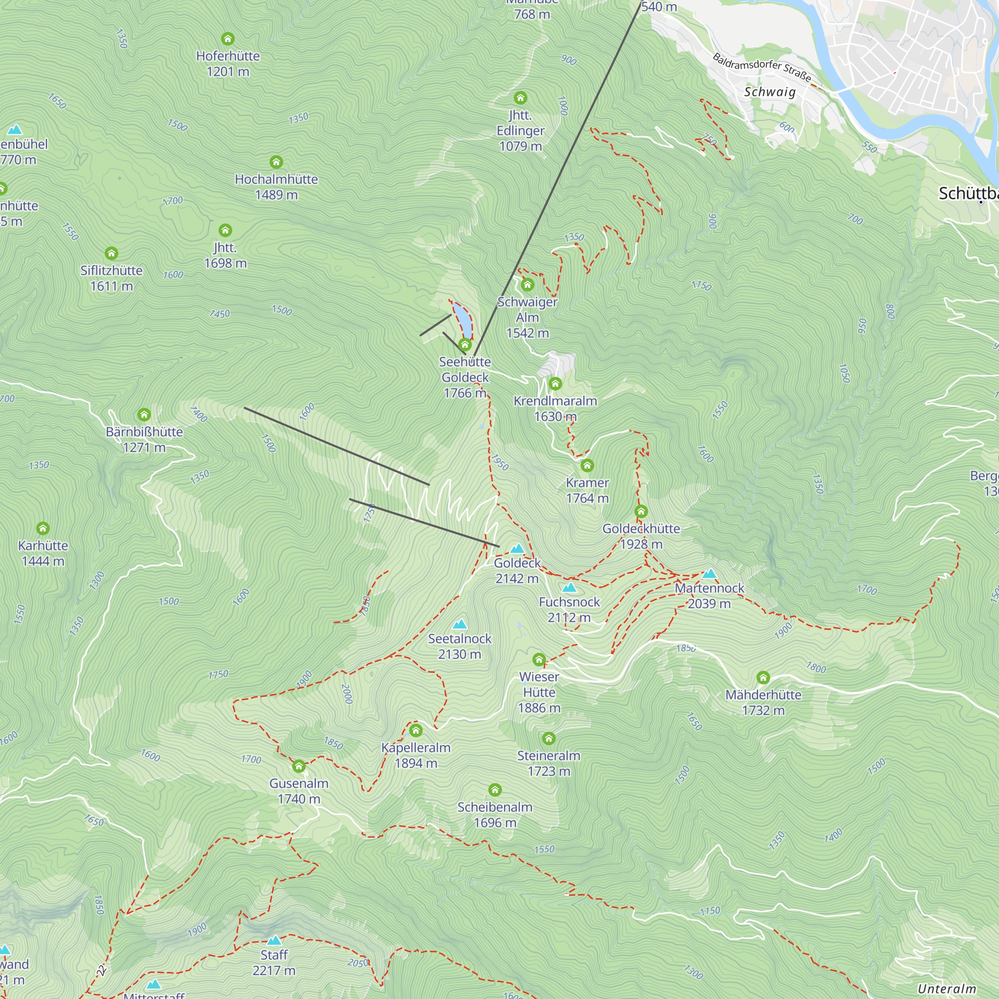 Restaurant Goldalm Mountain Dining map