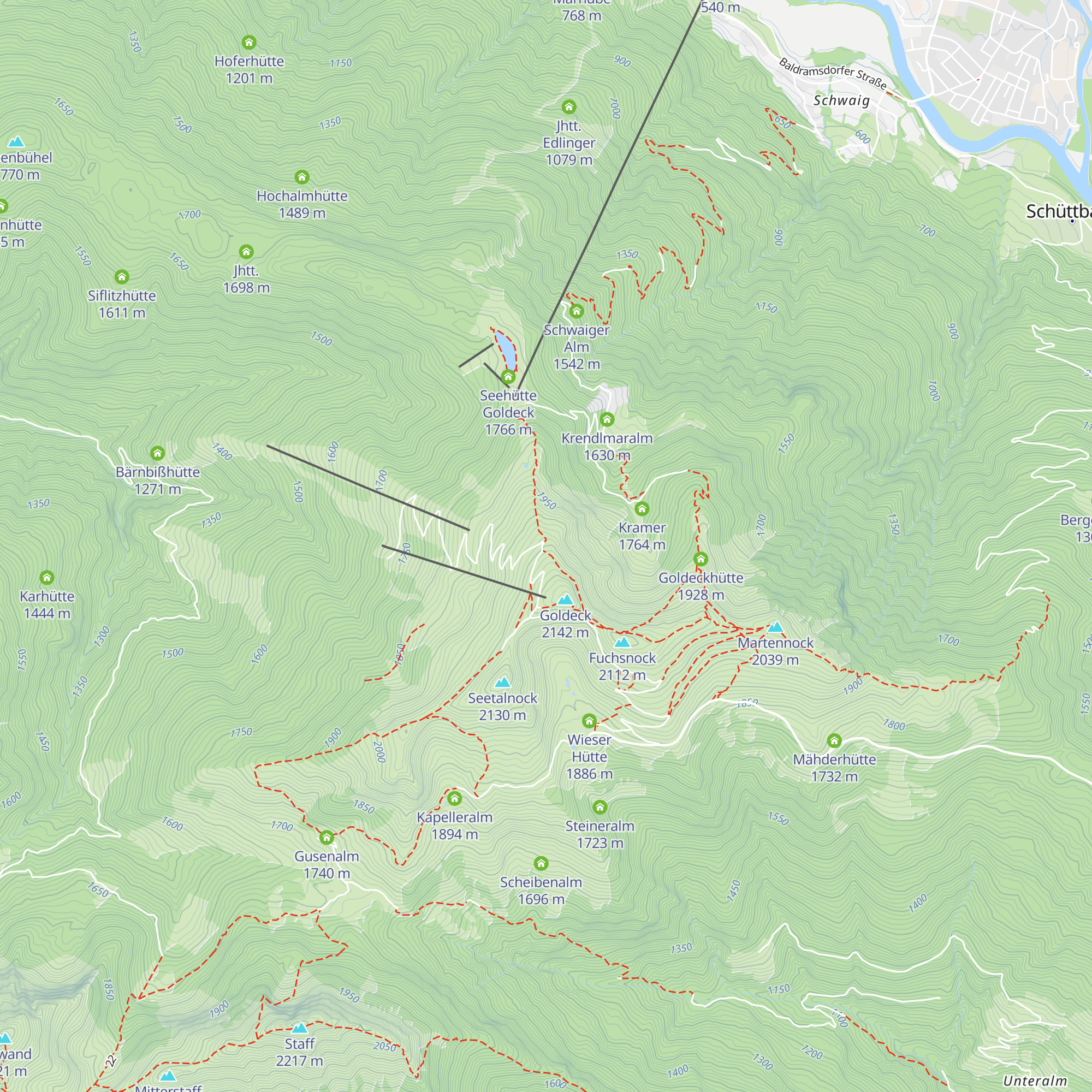 Restaurant Goldalm Mountain Dining map