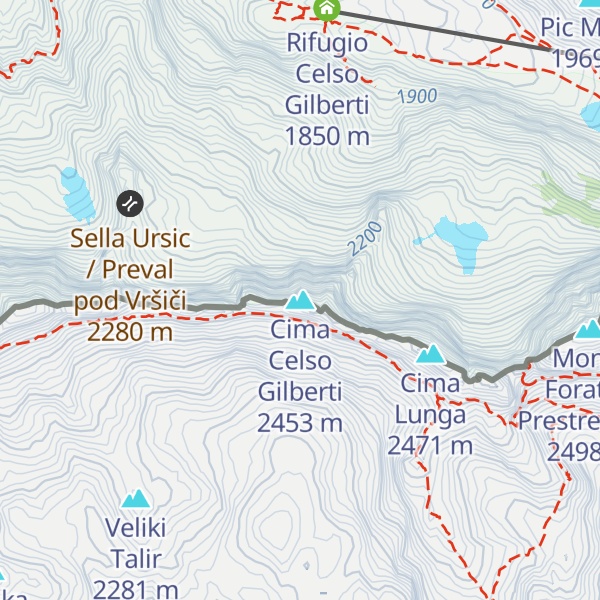 Map of Cima Celso Gilberti