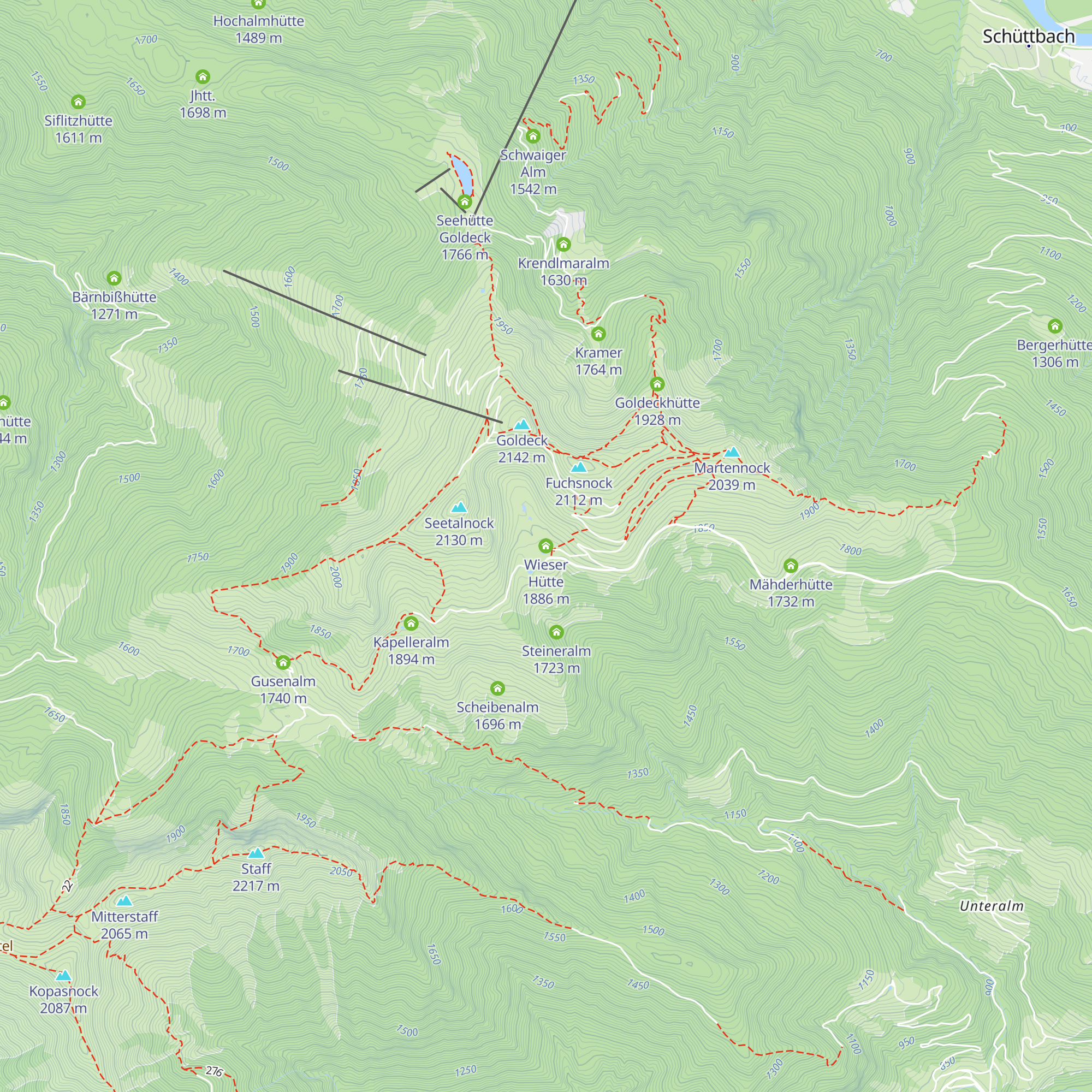 Wieser Hütte map
