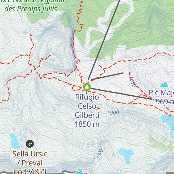 Map of Rifugio Celso Gilberti