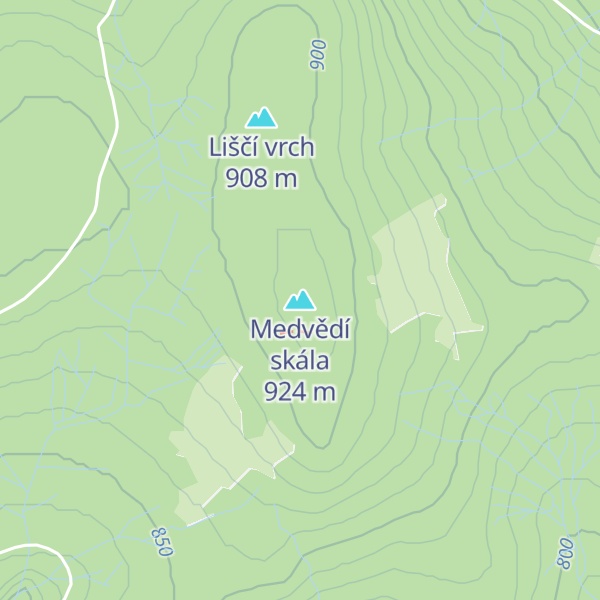 Map of Medvědí skála