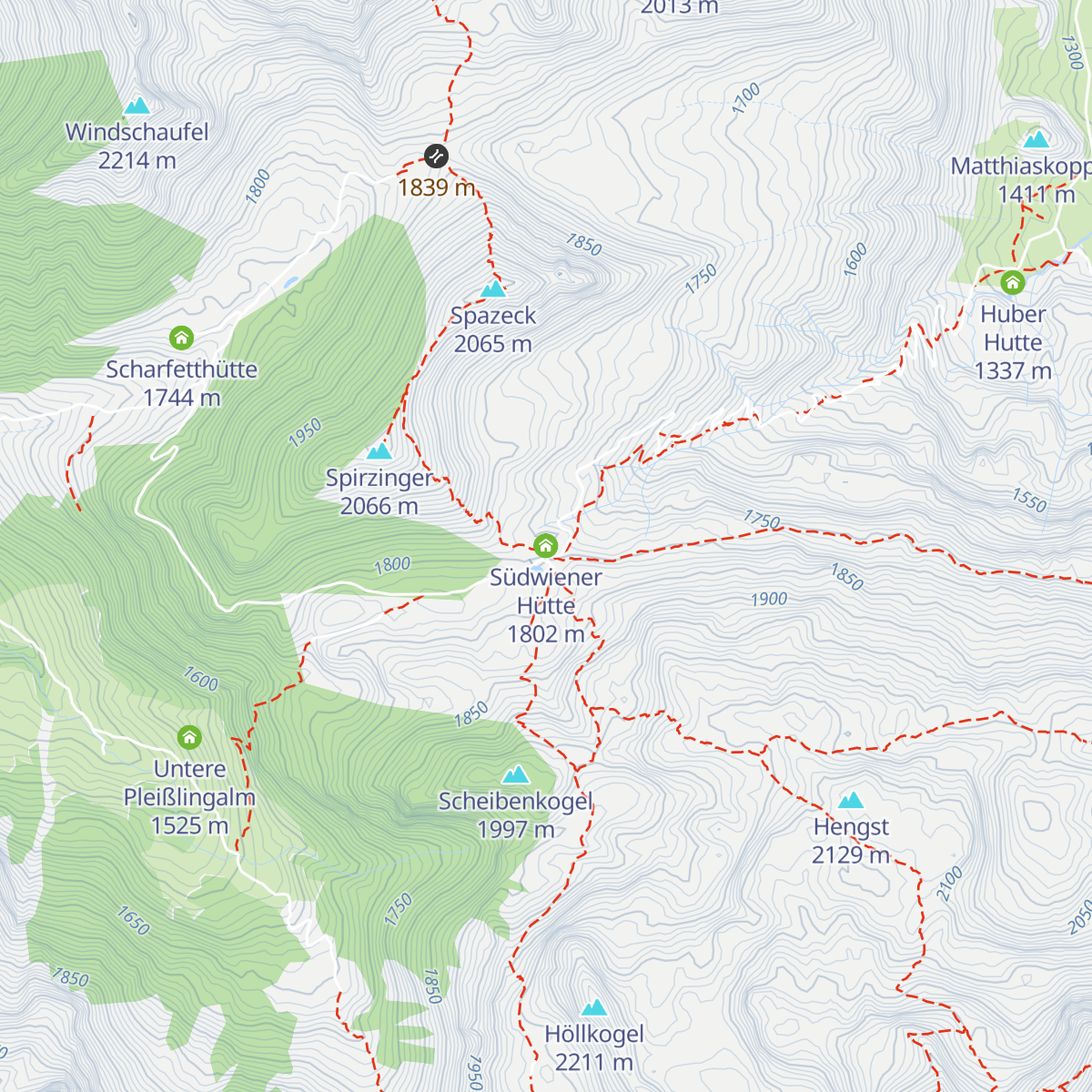 Südwiener Hütte map