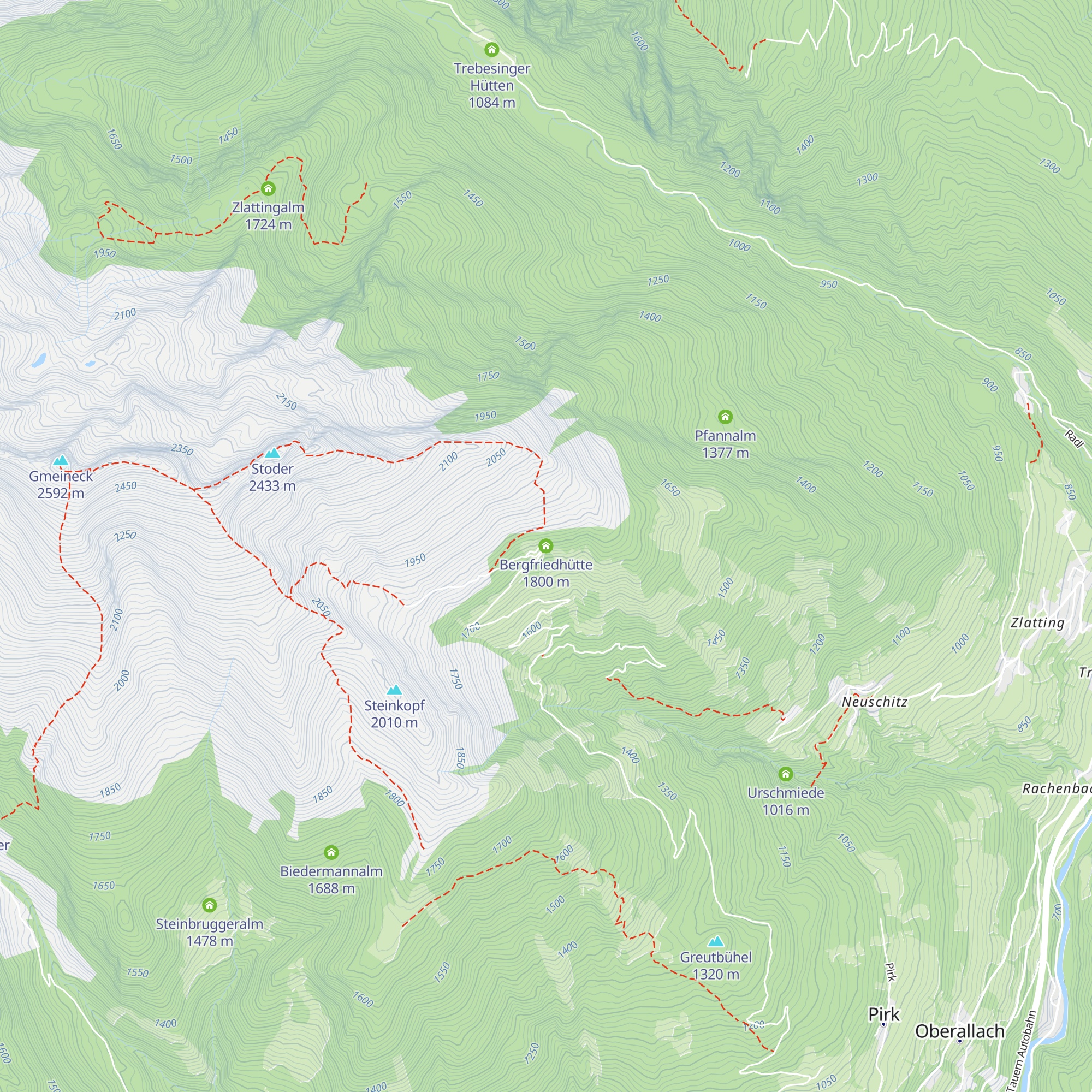 Bergfriedhütte map