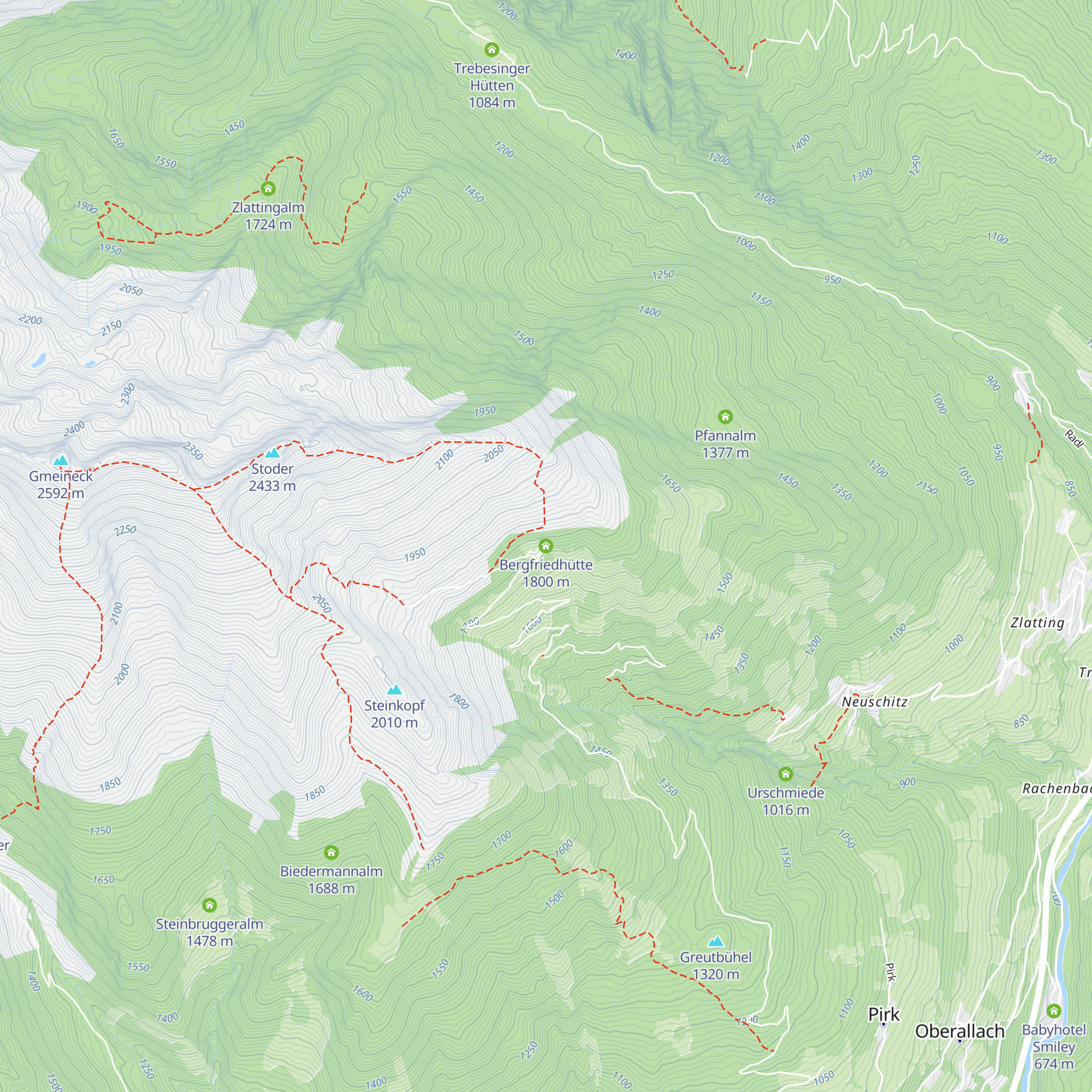Bergfriedhütte map