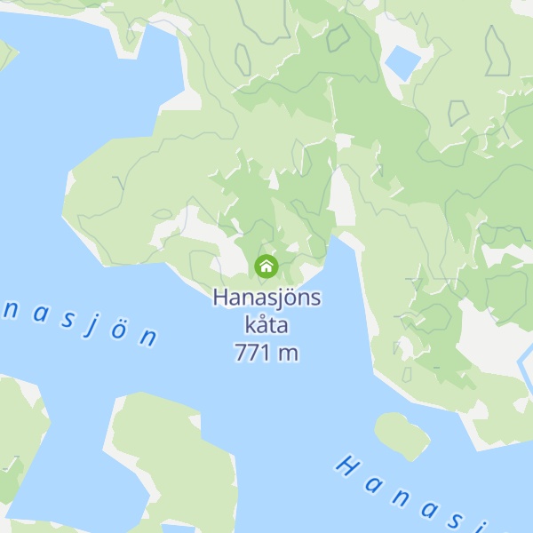 Map of Hanasjöns kåta