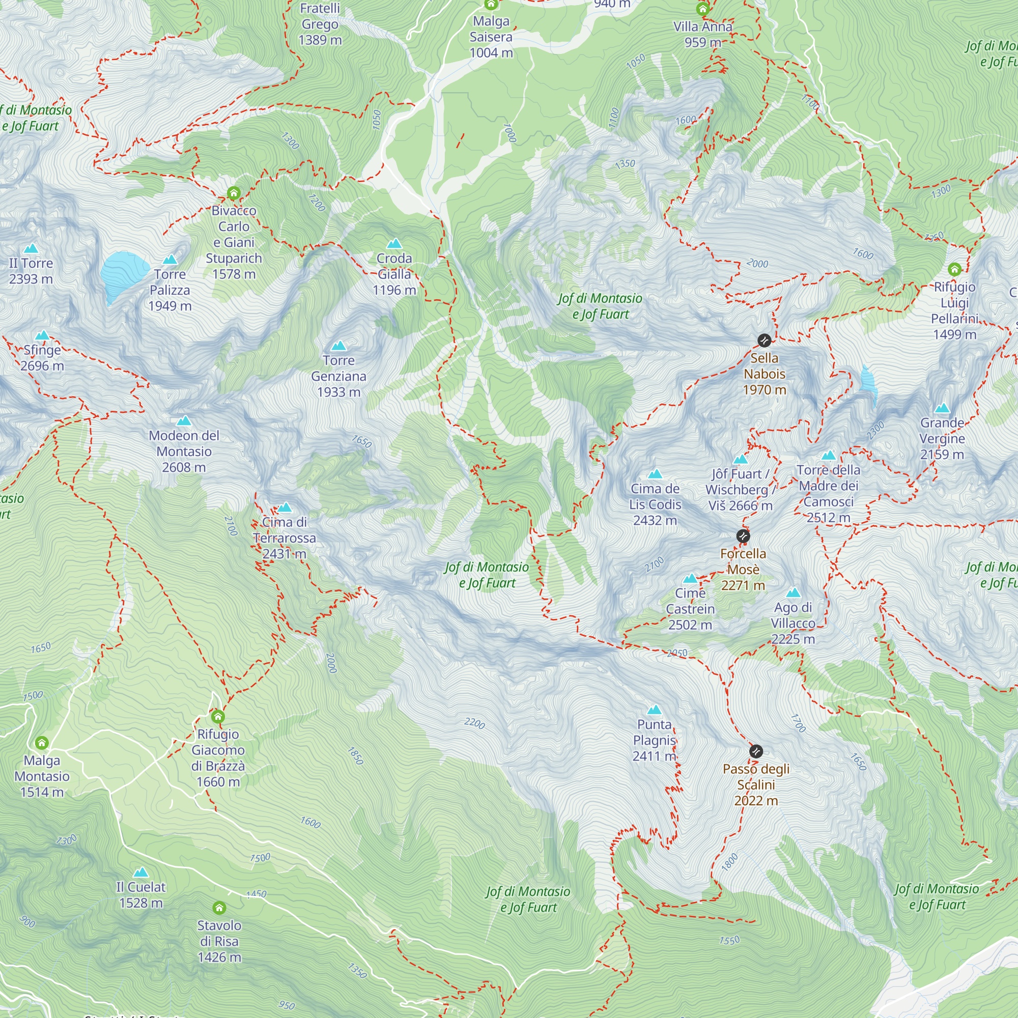 Bivacco Dario Mazzeni map