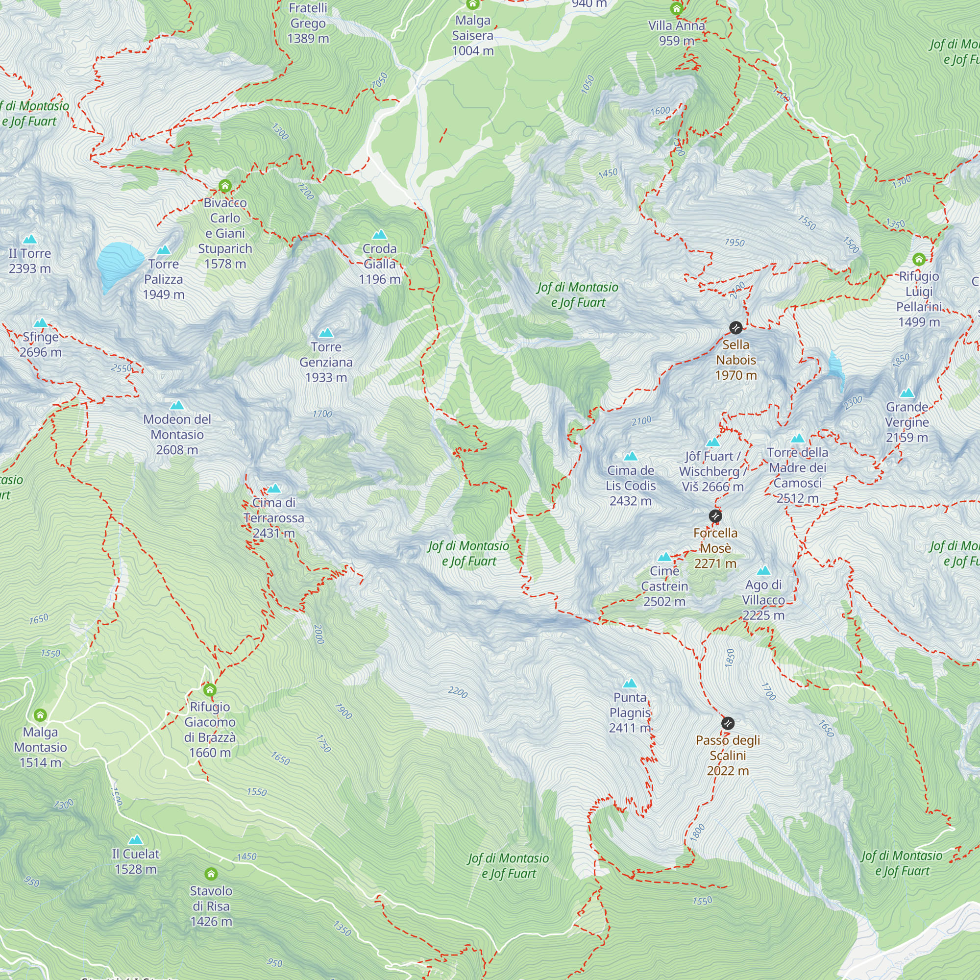 Bivacco Dario Mazzeni map