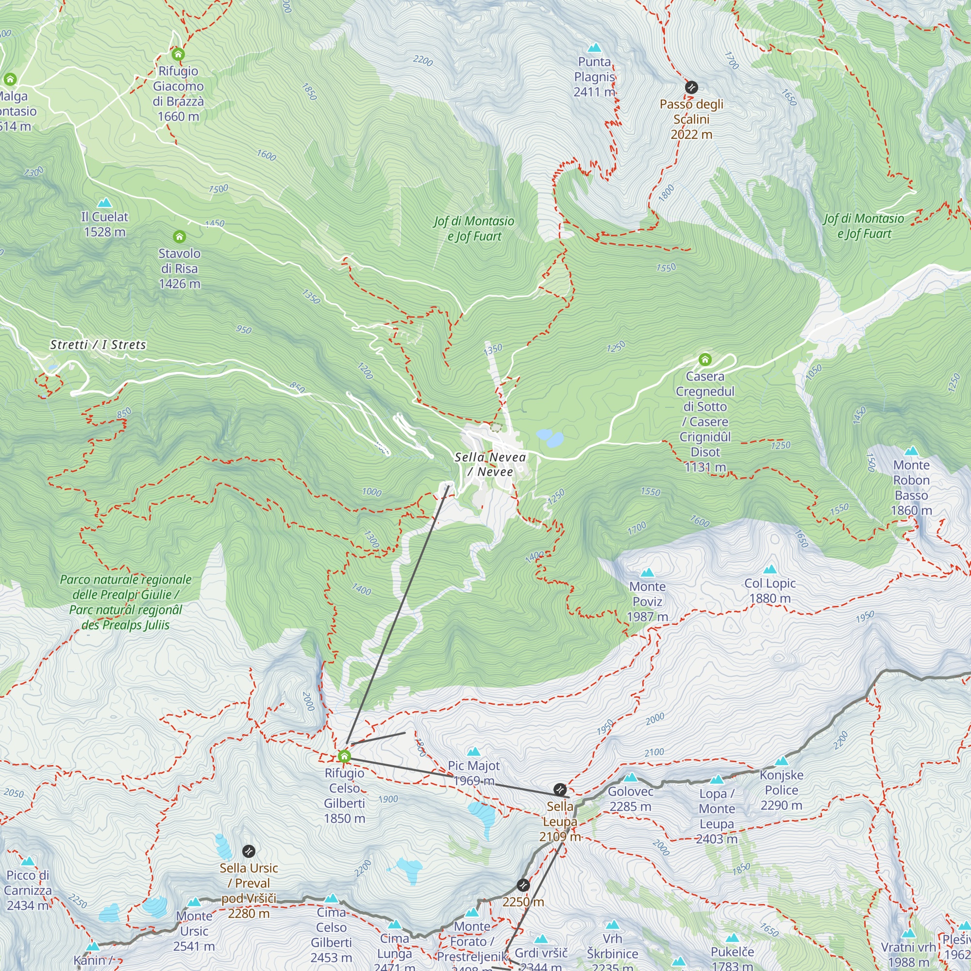 Hotel Canin map