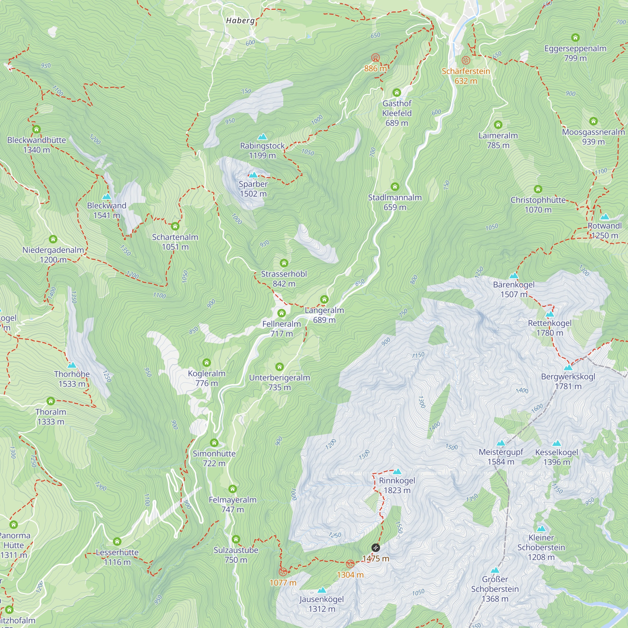 Postalm Mautstelle map