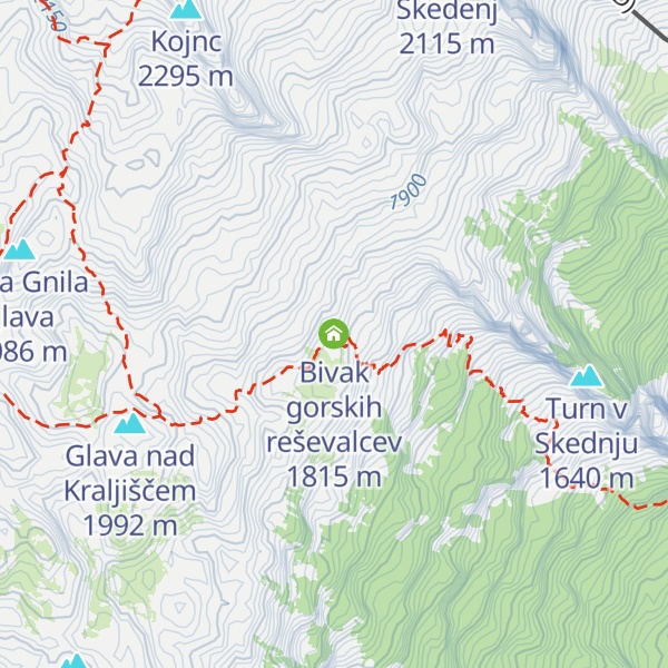 Map of Bivak gorskih reševalcev